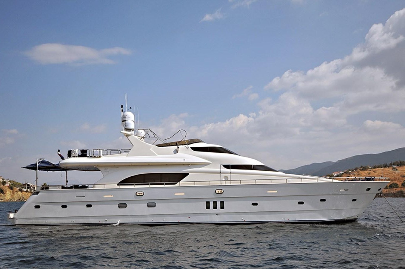 a large white yacht aboard SERDAL Yacht for Sale