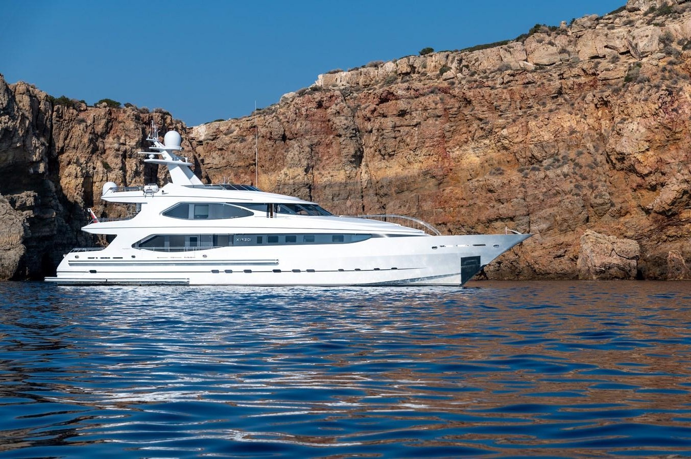 a boat in the water aboard IRAVATI Yacht for Sale