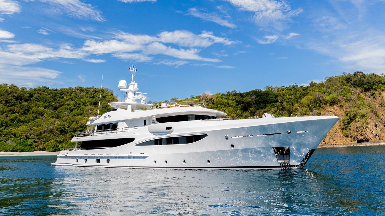 a white yacht in the water aboard STEP ONE Yacht for Sale