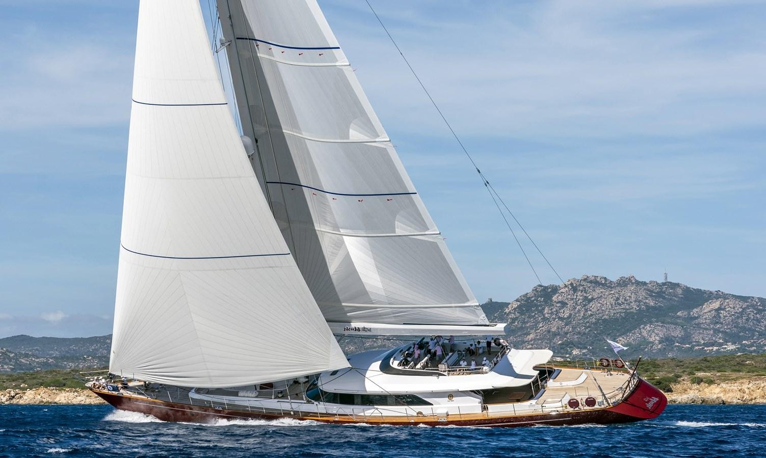 a sailboat on the water aboard MARE NOSTRUM Yacht for Sale