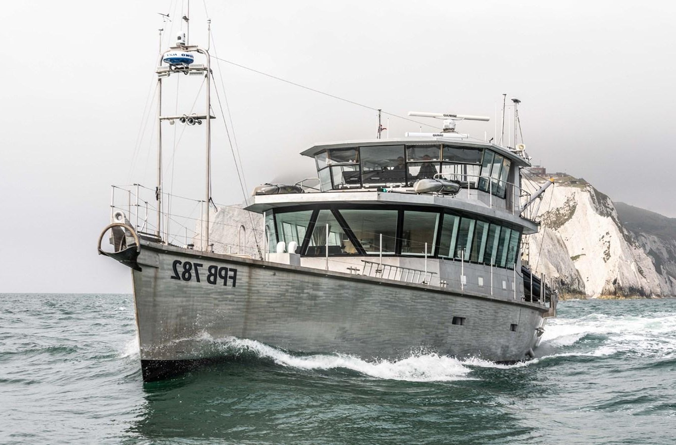a boat on the water aboard GREY WOLF Yacht for Sale