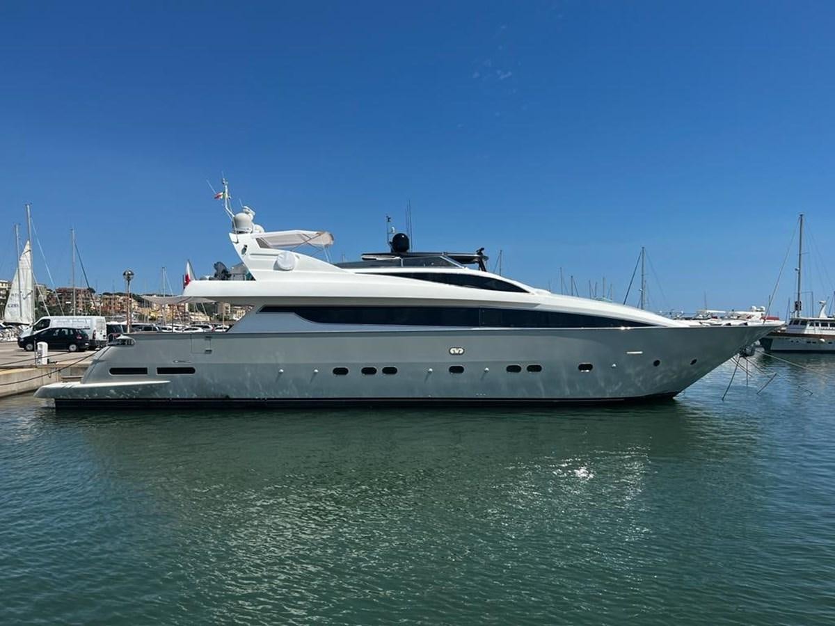 a yacht docked at a pier aboard DEAONE Yacht for Sale