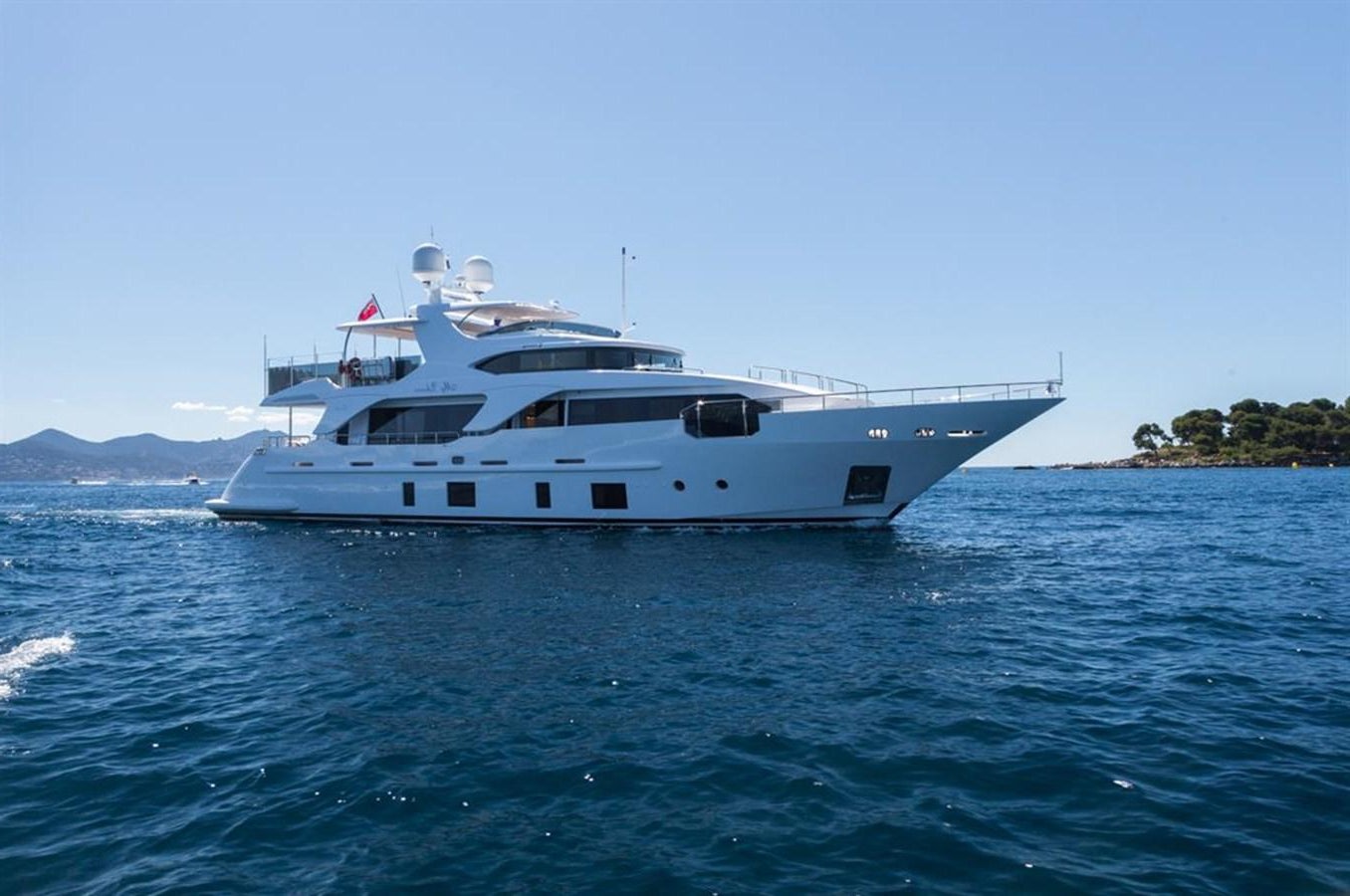 a white yacht in the water aboard GALA Yacht for Sale
