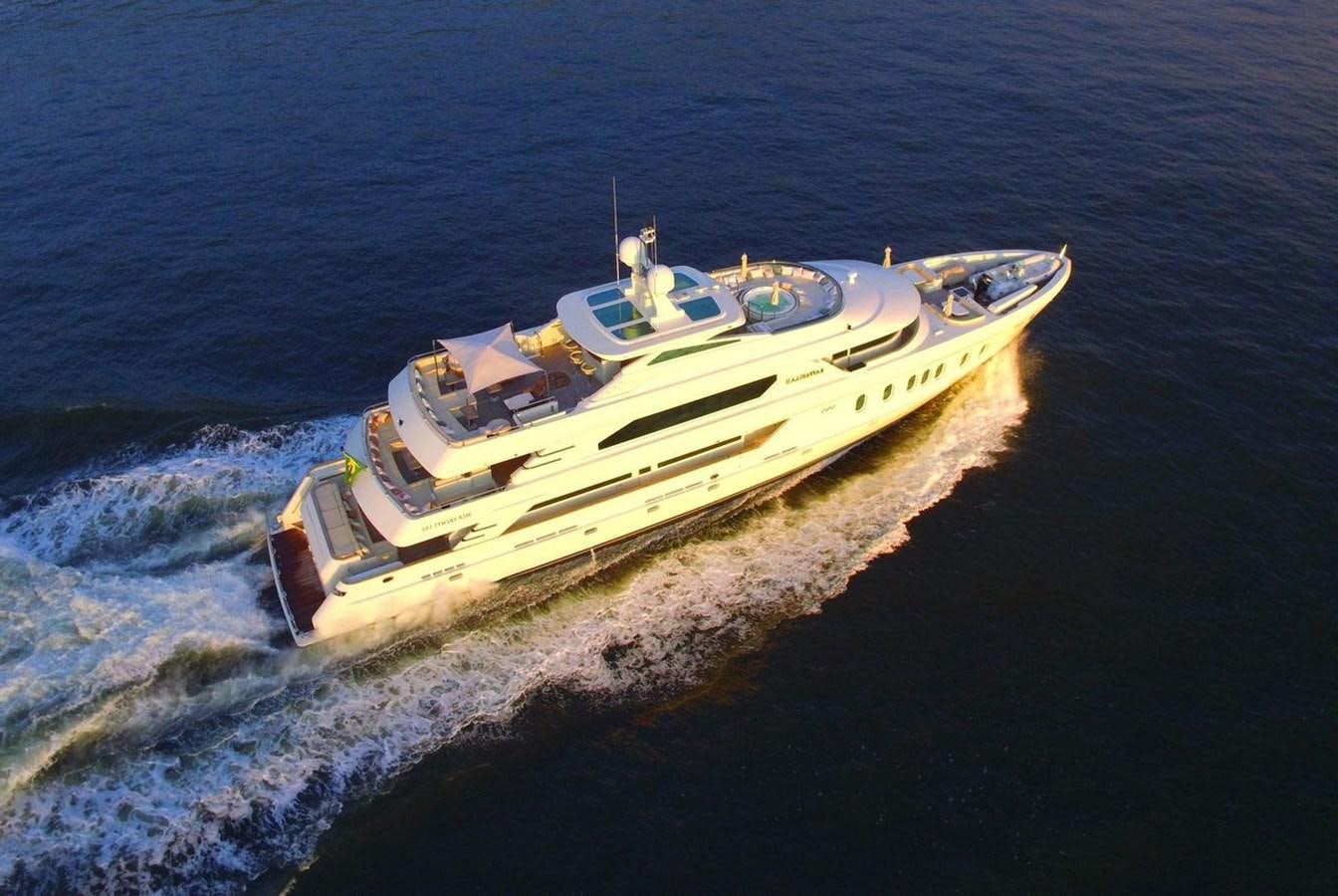 a boat on the water aboard 2024 MCP MY 140 Yacht for Sale