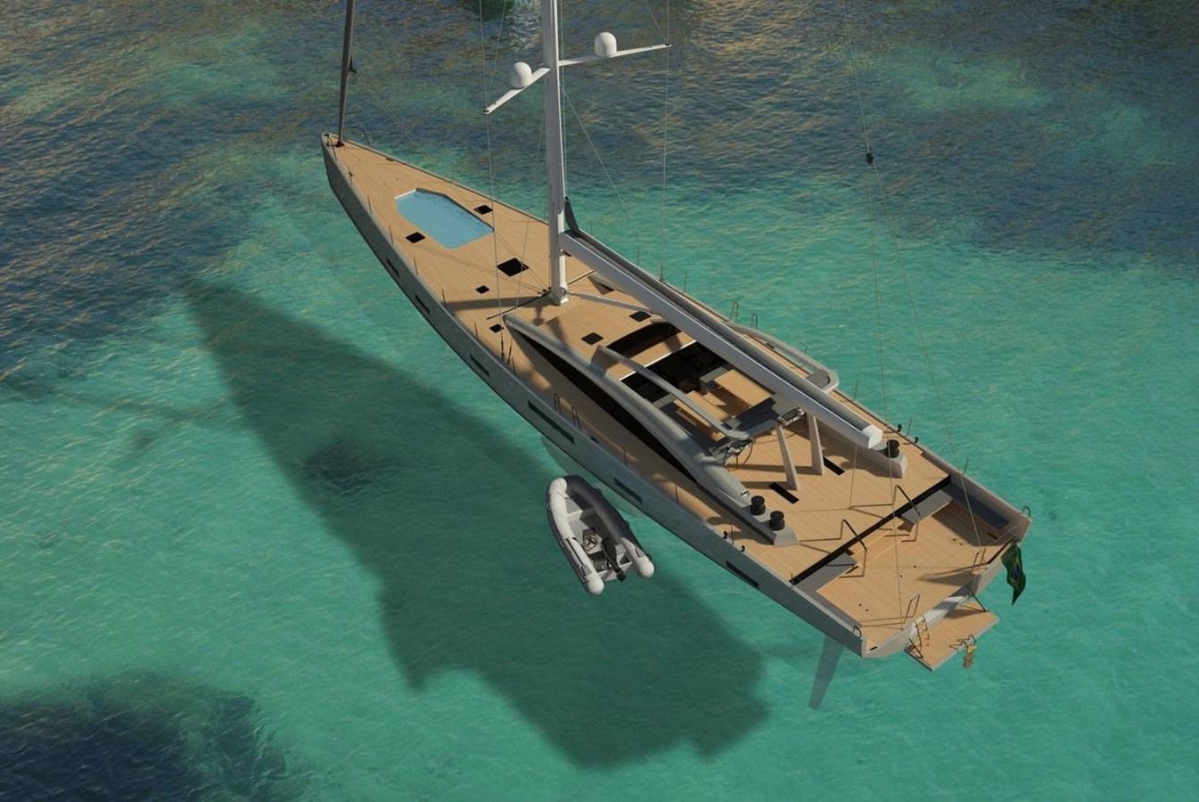 a boat in the water aboard 2024 MCP SILVER BULLET 100 Yacht for Sale