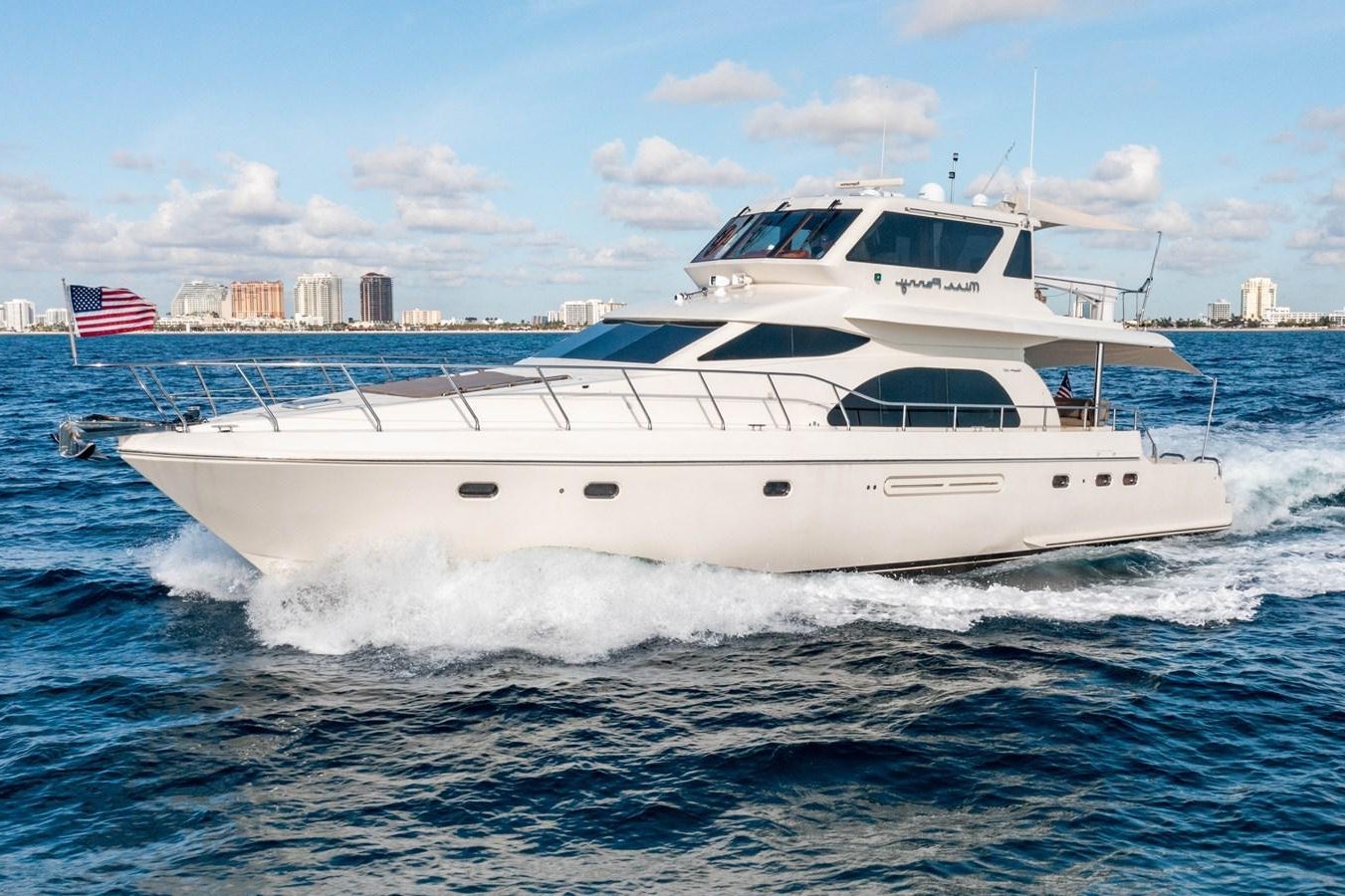 a white yacht in the water aboard PRETTY PENNY Yacht for Sale