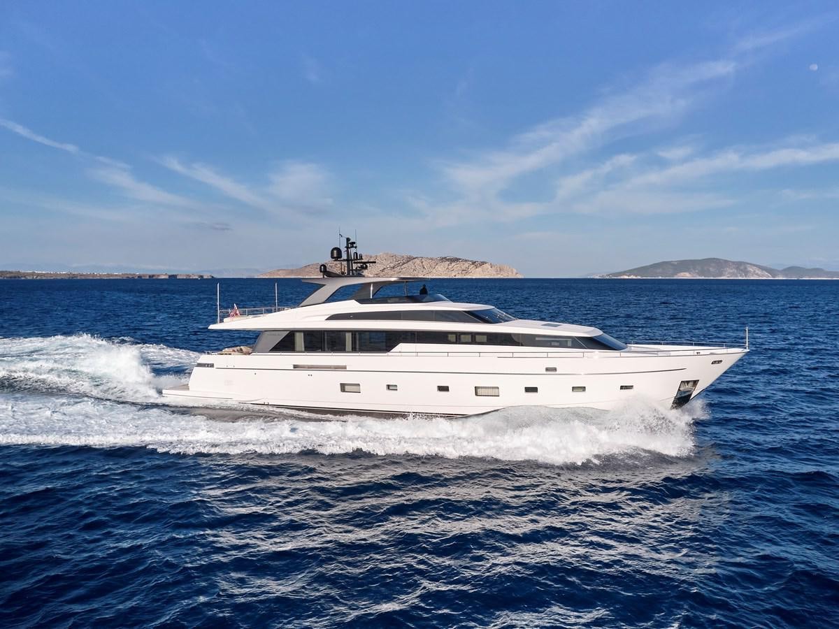 a white yacht on the water aboard RARE DIAMOND Yacht for Sale