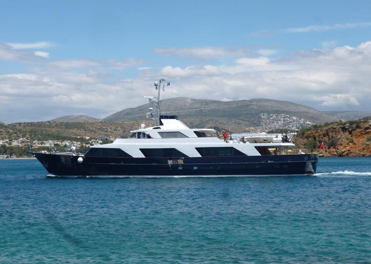 a boat in the water aboard AETEA Yacht for Sale