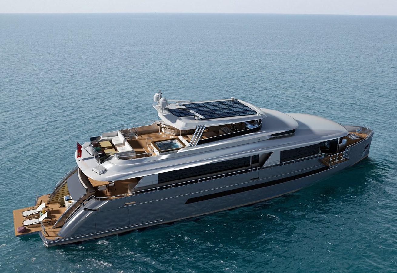 a ship in the water aboard STELLARONE AL108 Yacht for Sale