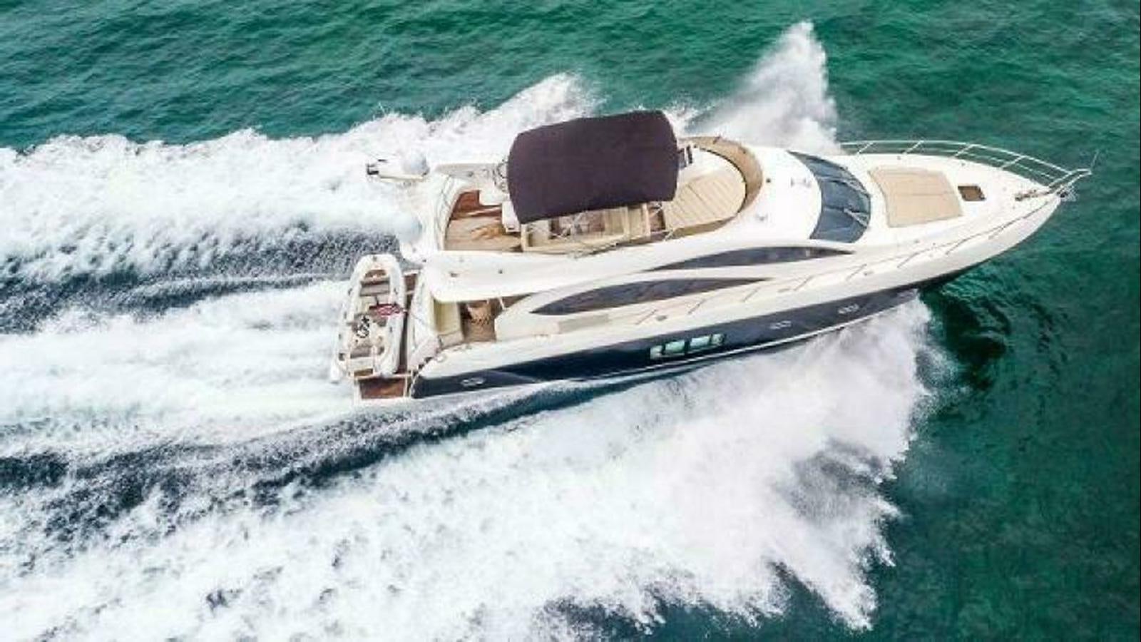 a space ship on the water aboard TWINS Yacht for Sale