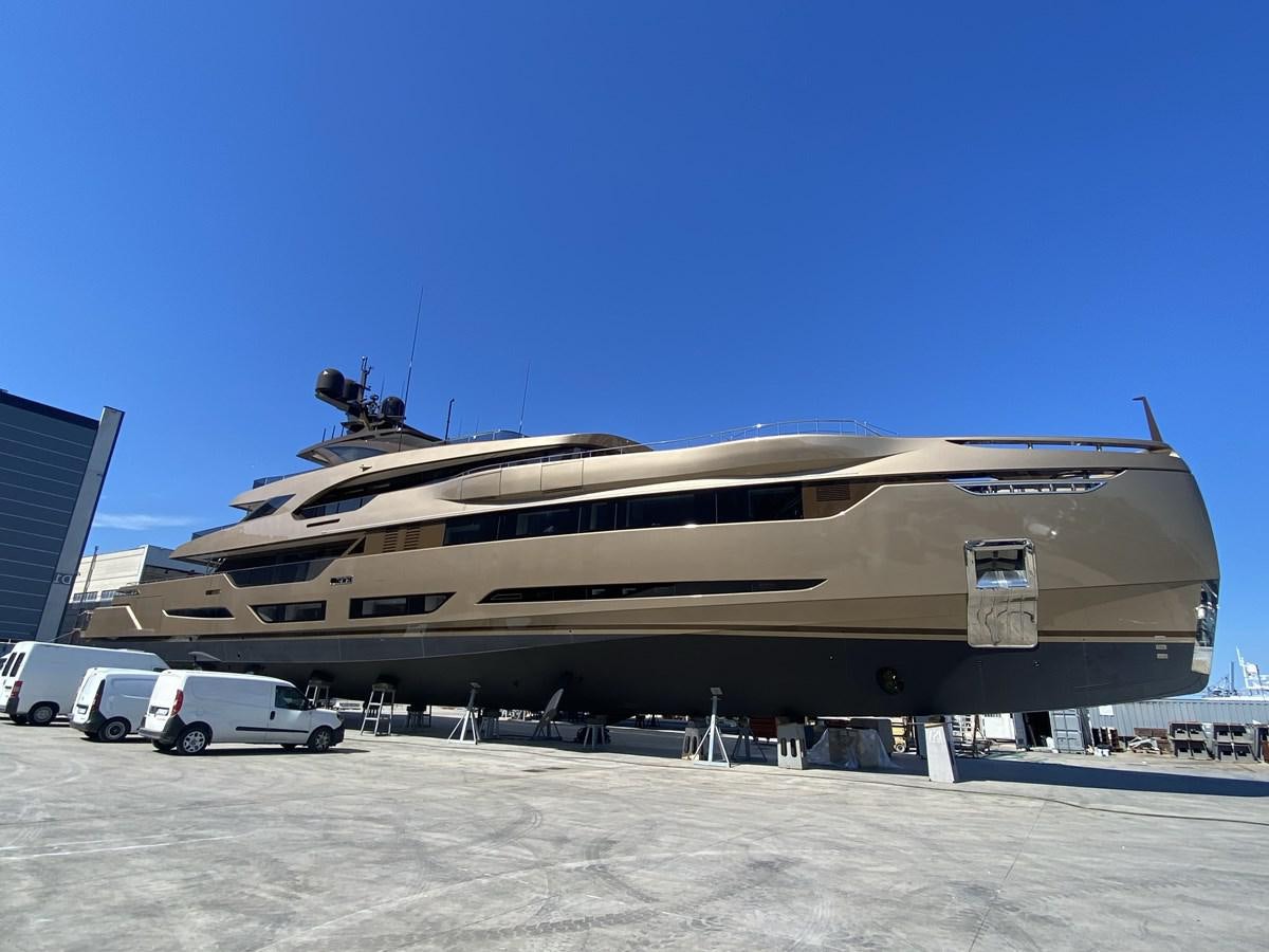 a large silver airplane on a snowy runway aboard ANJELIF Yacht for Sale