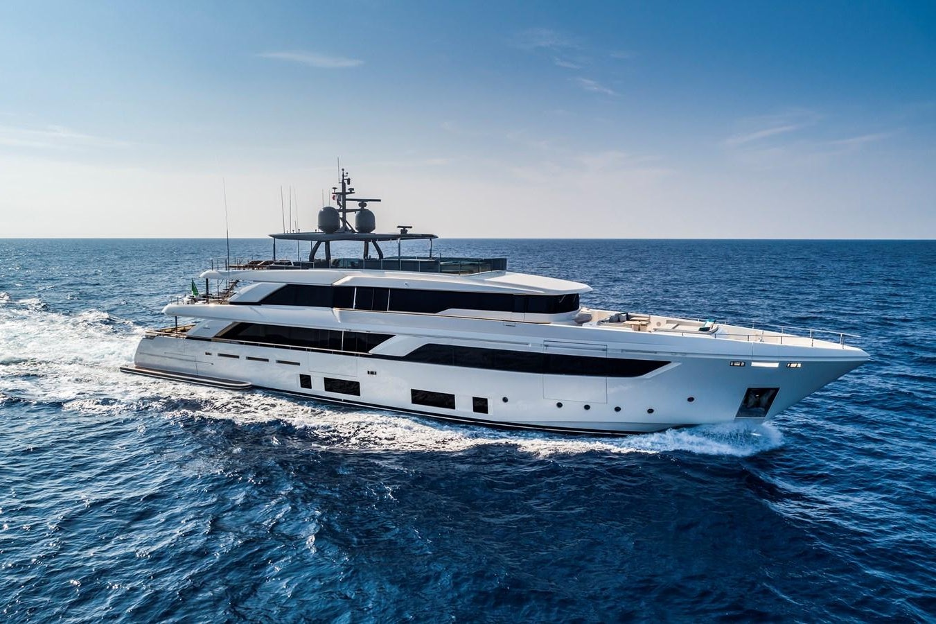 a white yacht in the water aboard CUSTOM LINE NAVETTA 42/11 Yacht for Sale