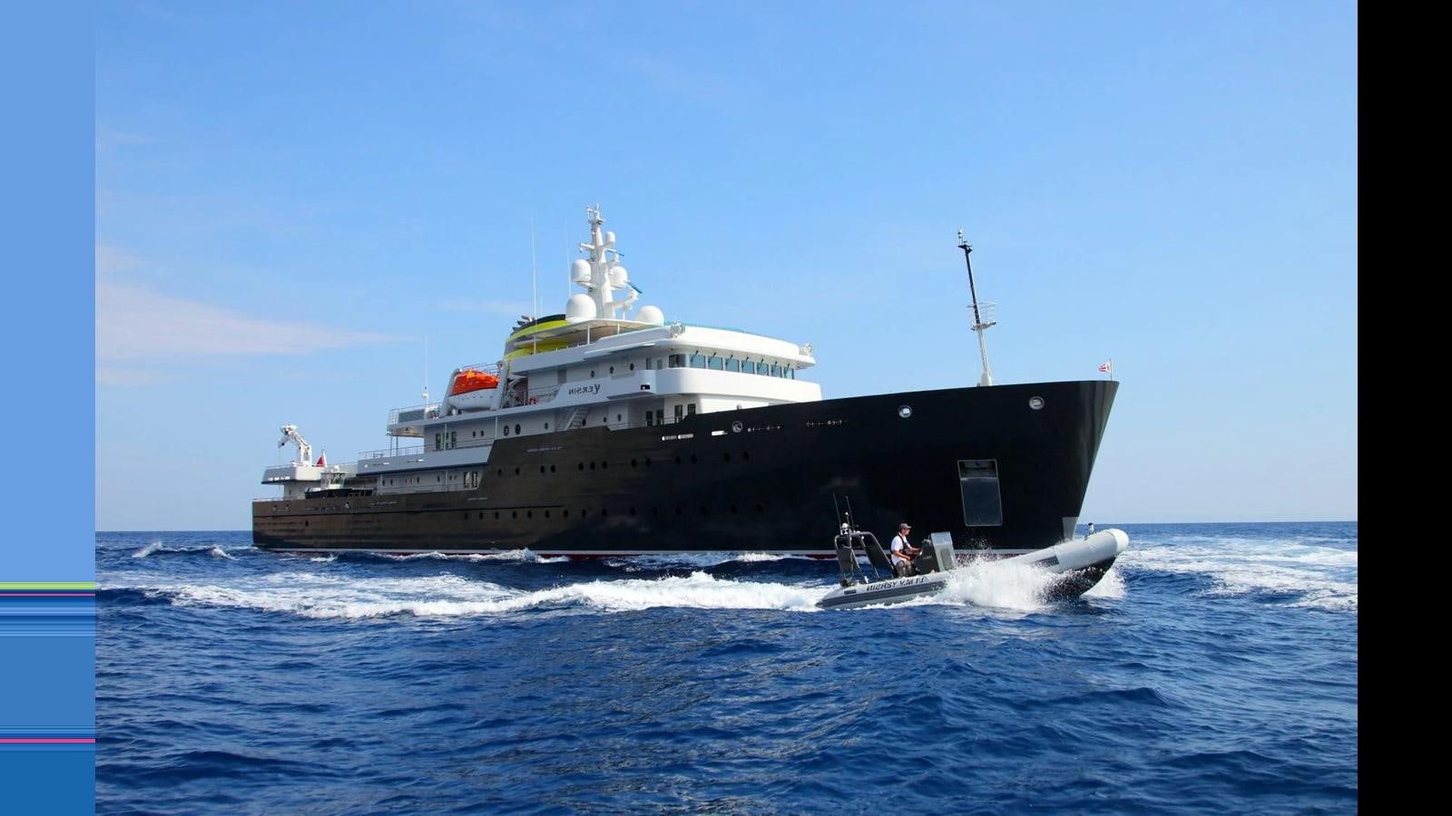 a large ship in the water aboard YERSIN Yacht for Sale