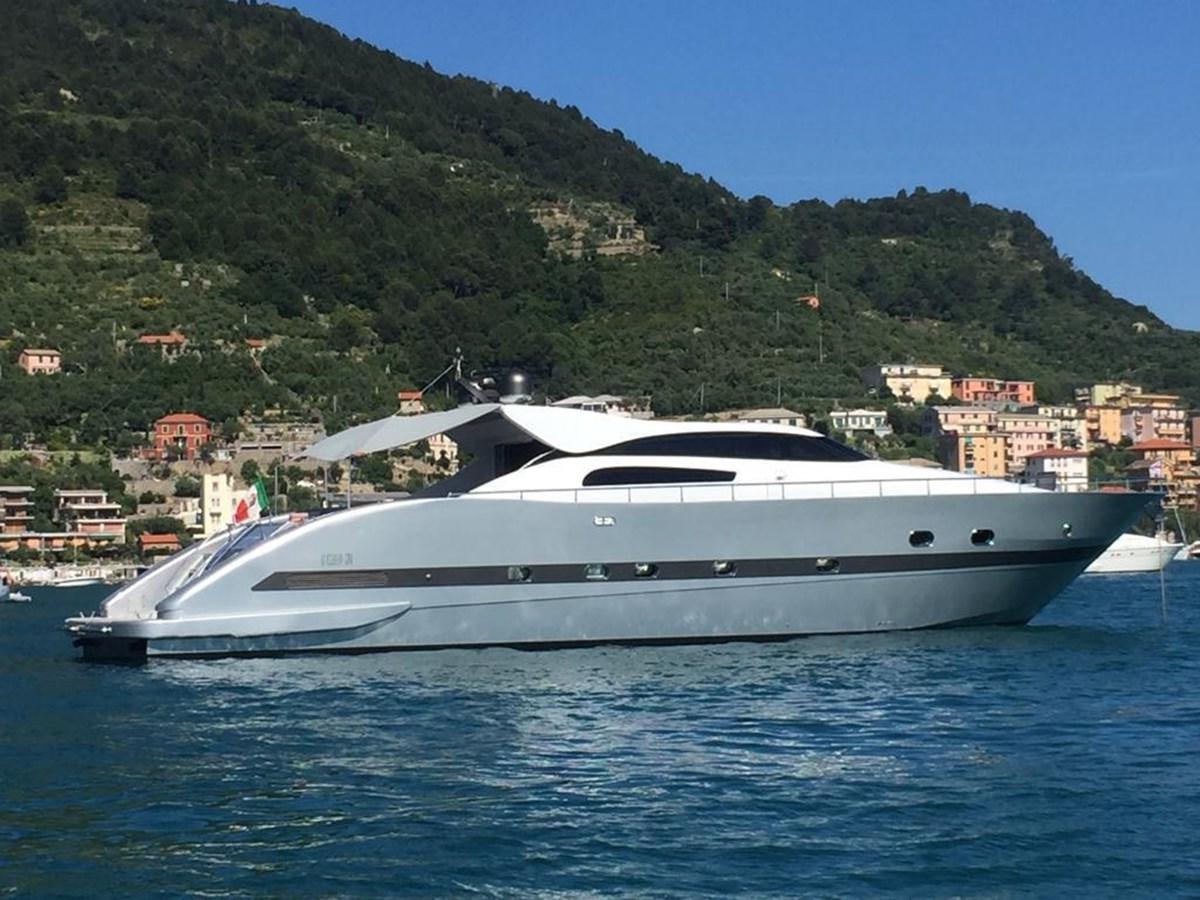 a white yacht on the water aboard PATHOS Yacht for Sale