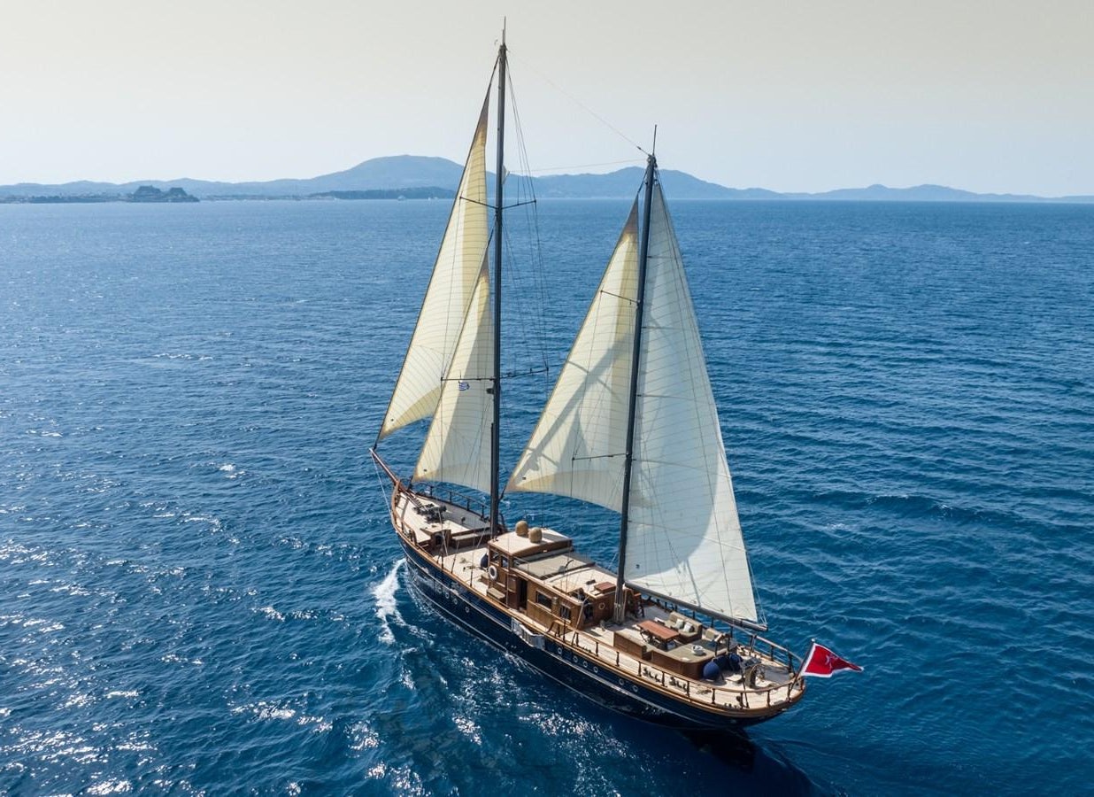 a sailboat on the water aboard CASSIOPEIA Yacht for Sale