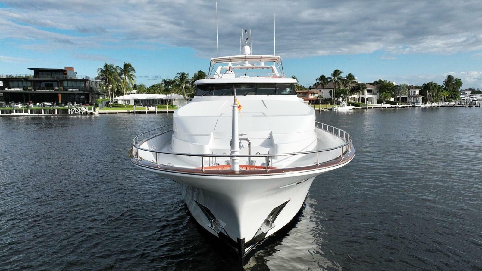 a large white boat in the water aboard WATERFORD Yacht for Sale