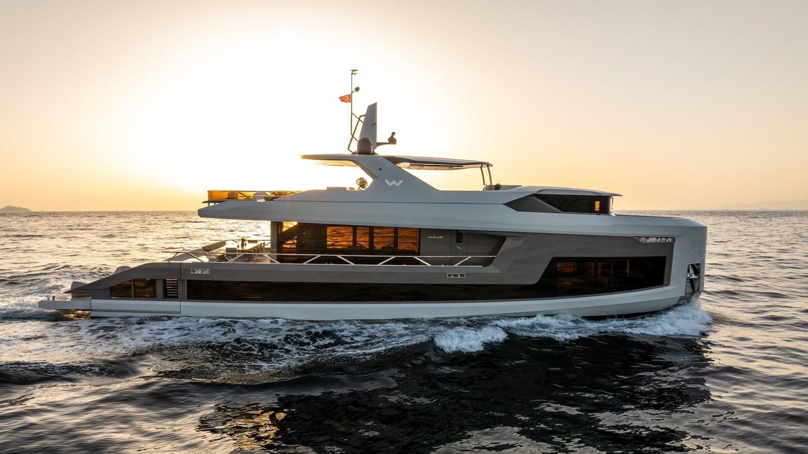 a boat on the water aboard MAZU 82 Yacht for Sale