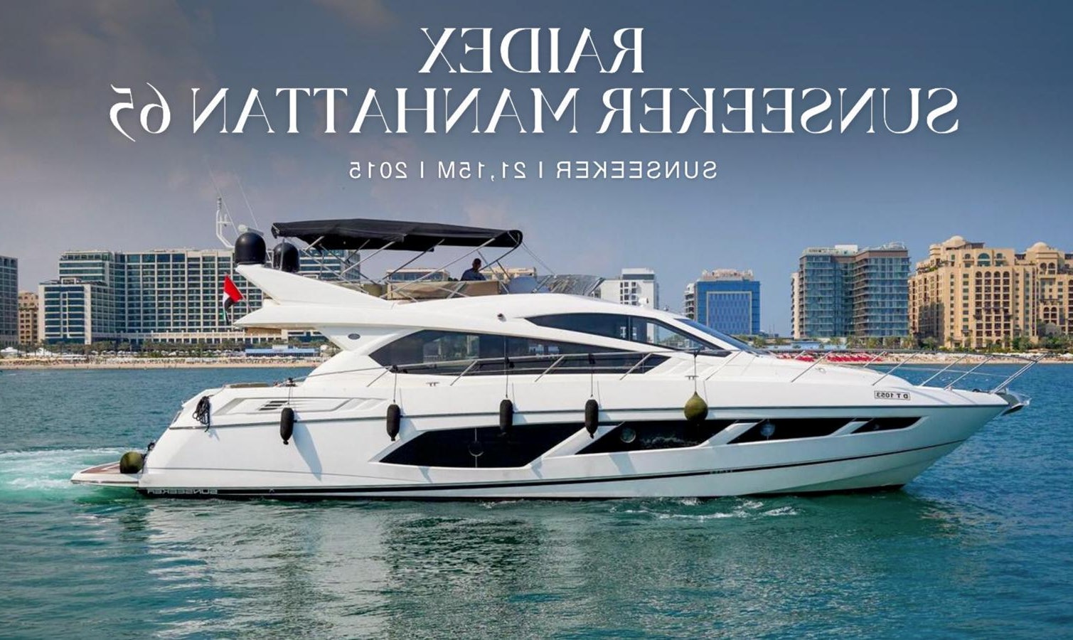 a white yacht in the water aboard RAIDEX Yacht for Sale