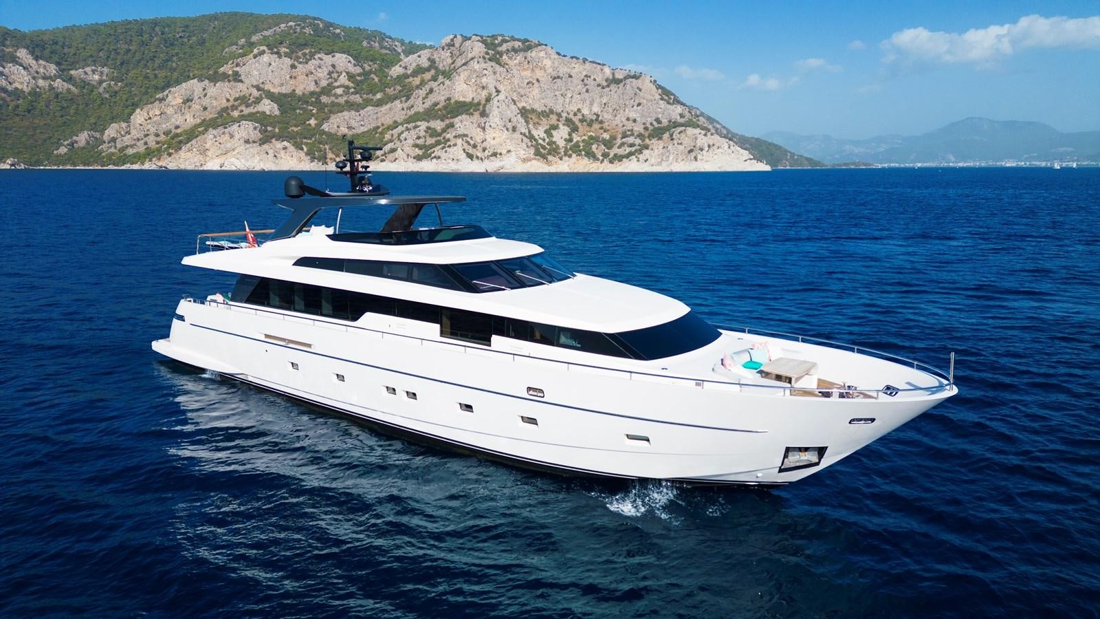 a white yacht in the water aboard CYBELE Yacht for Sale