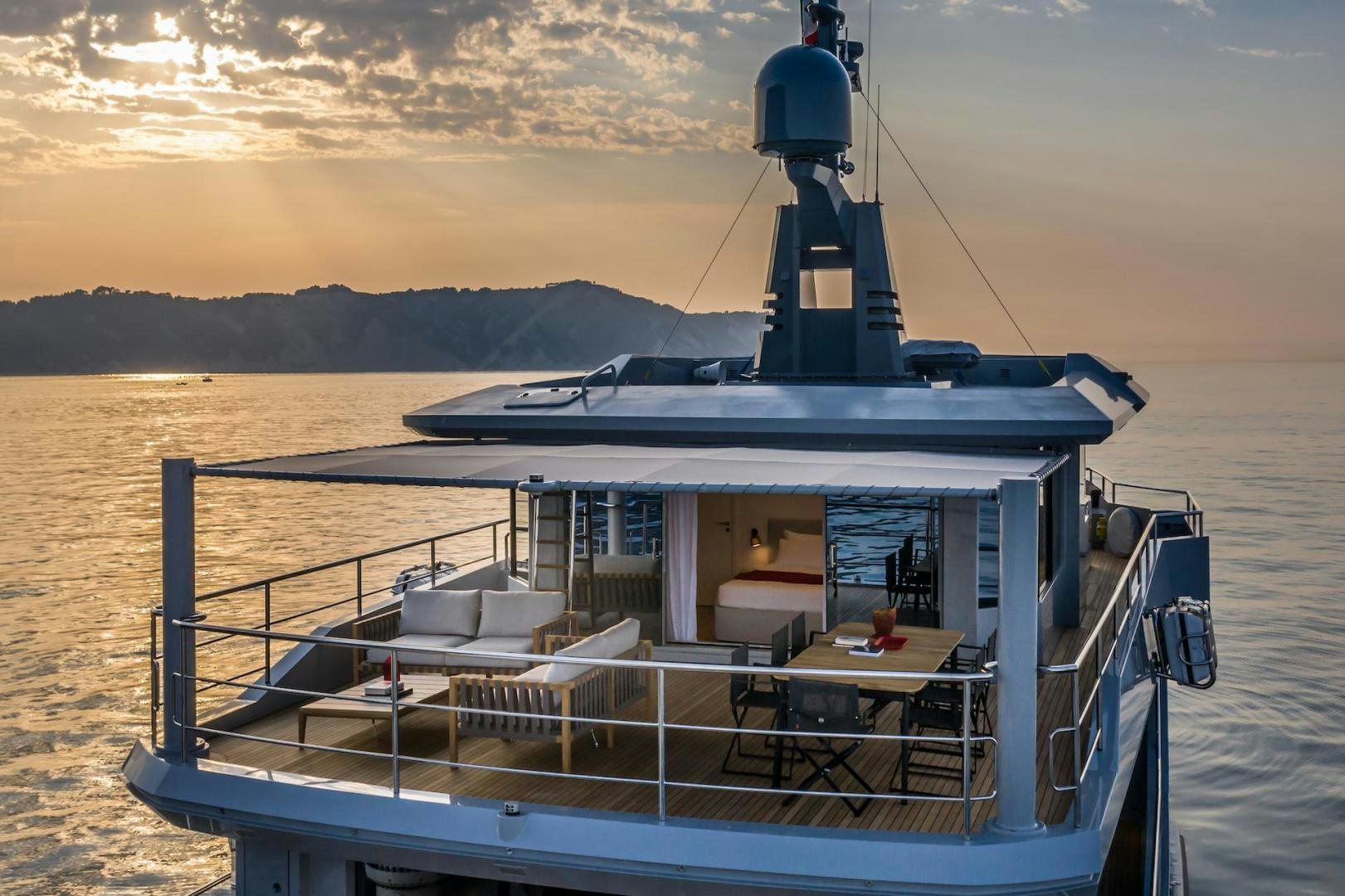 a boat on the water aboard ATOM Yacht for Sale