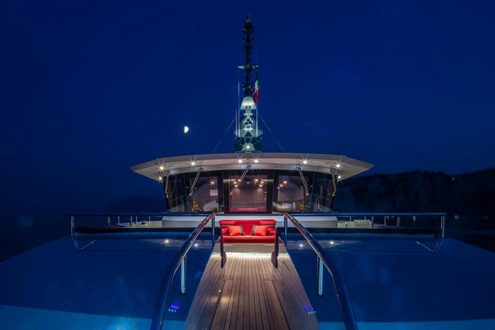 a boat on a body of water aboard ATOM Yacht for Sale