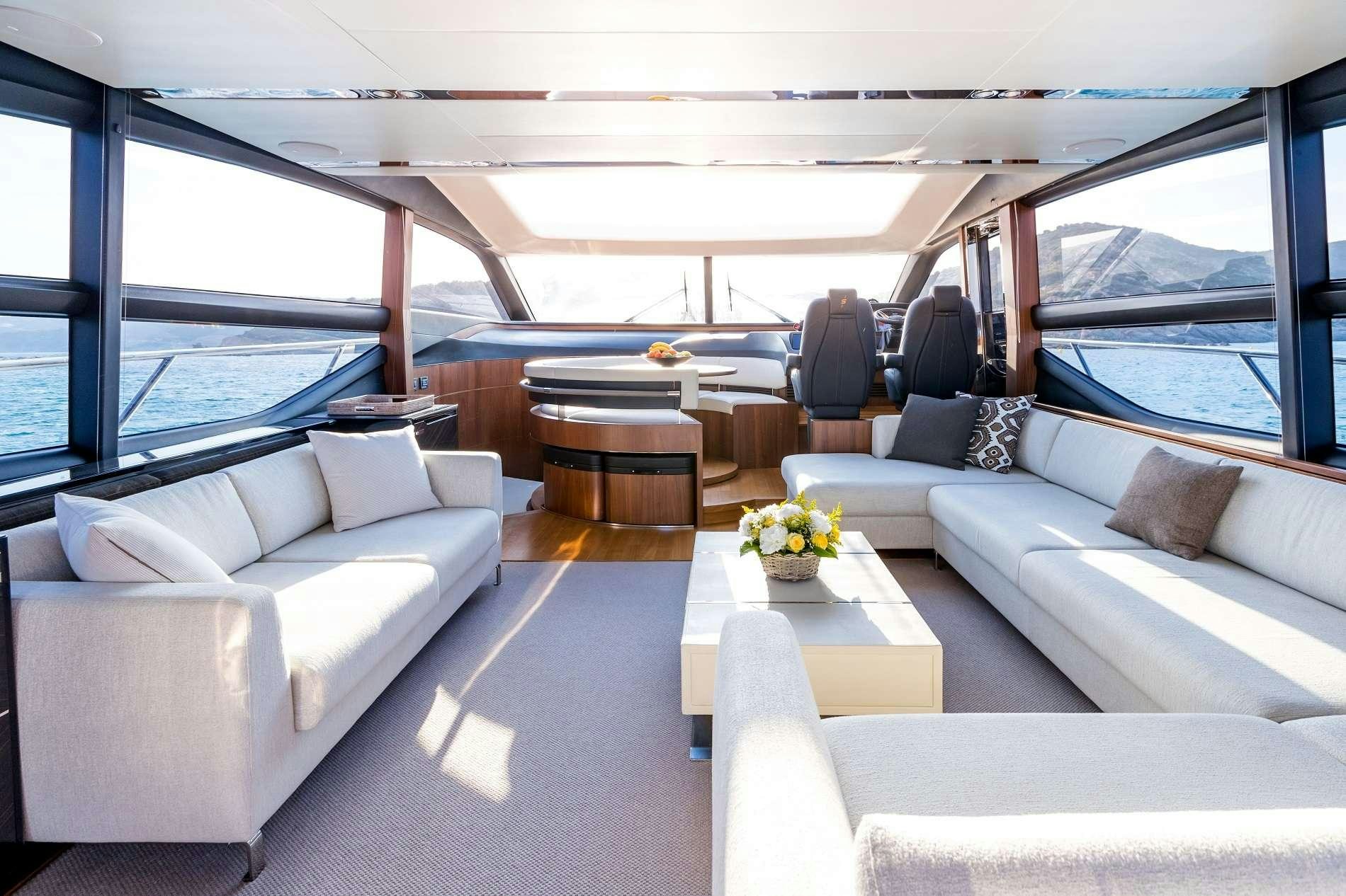 a room with couches and a table aboard NELENA Yacht for Charter