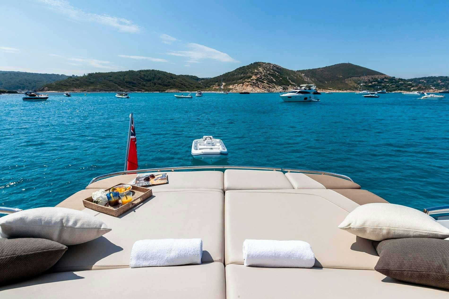 a boat on the water aboard NELENA Yacht for Charter