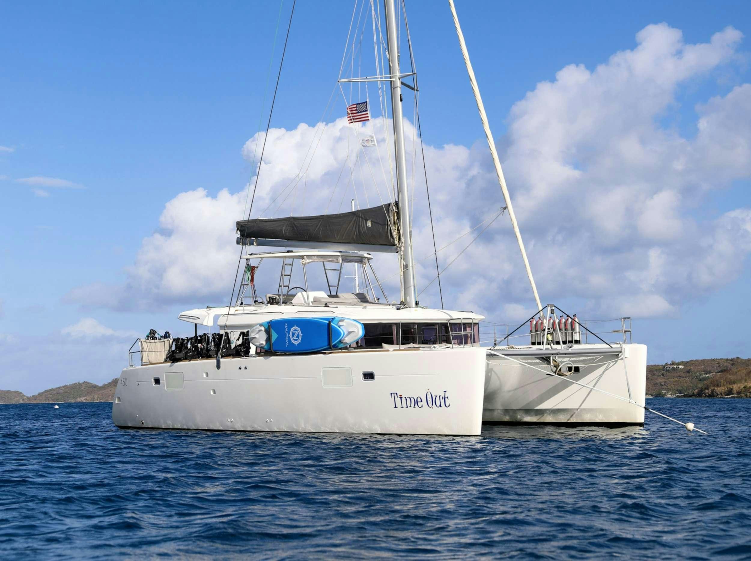 a boat on the water aboard TIME OUT Yacht for Charter