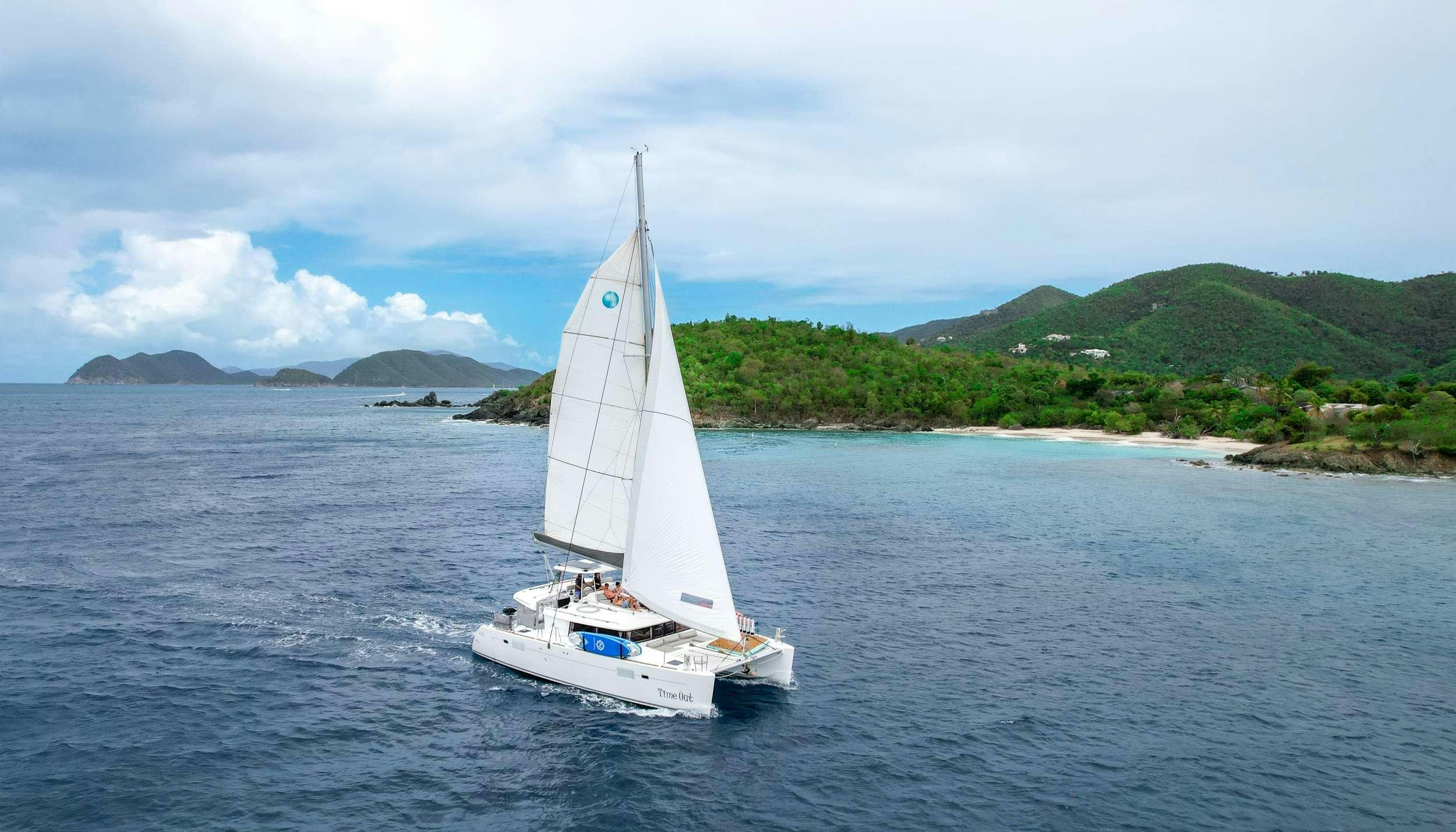 a sailboat on the water aboard TIME OUT Yacht for Charter