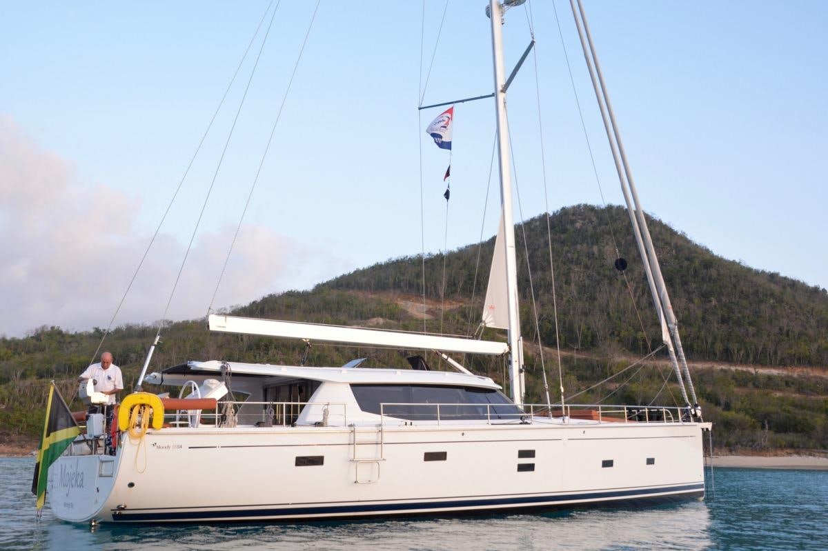 a boat on the water aboard MOJEKA  Yacht for Charter