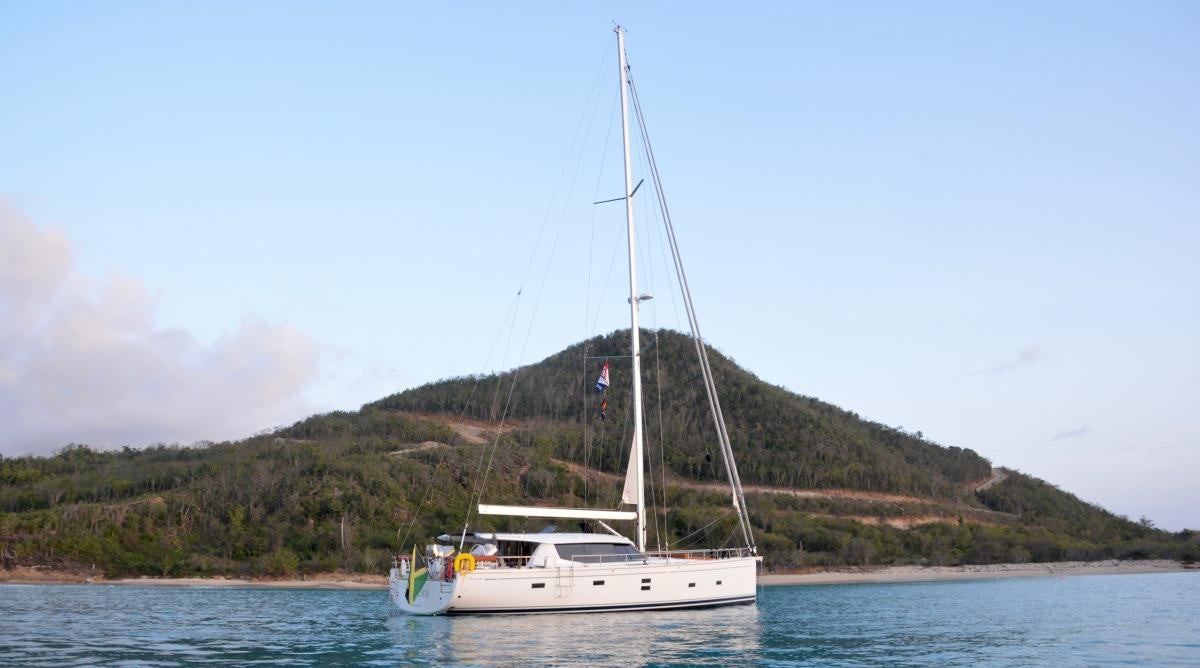 a sailboat on the water aboard MOJEKA  Yacht for Charter