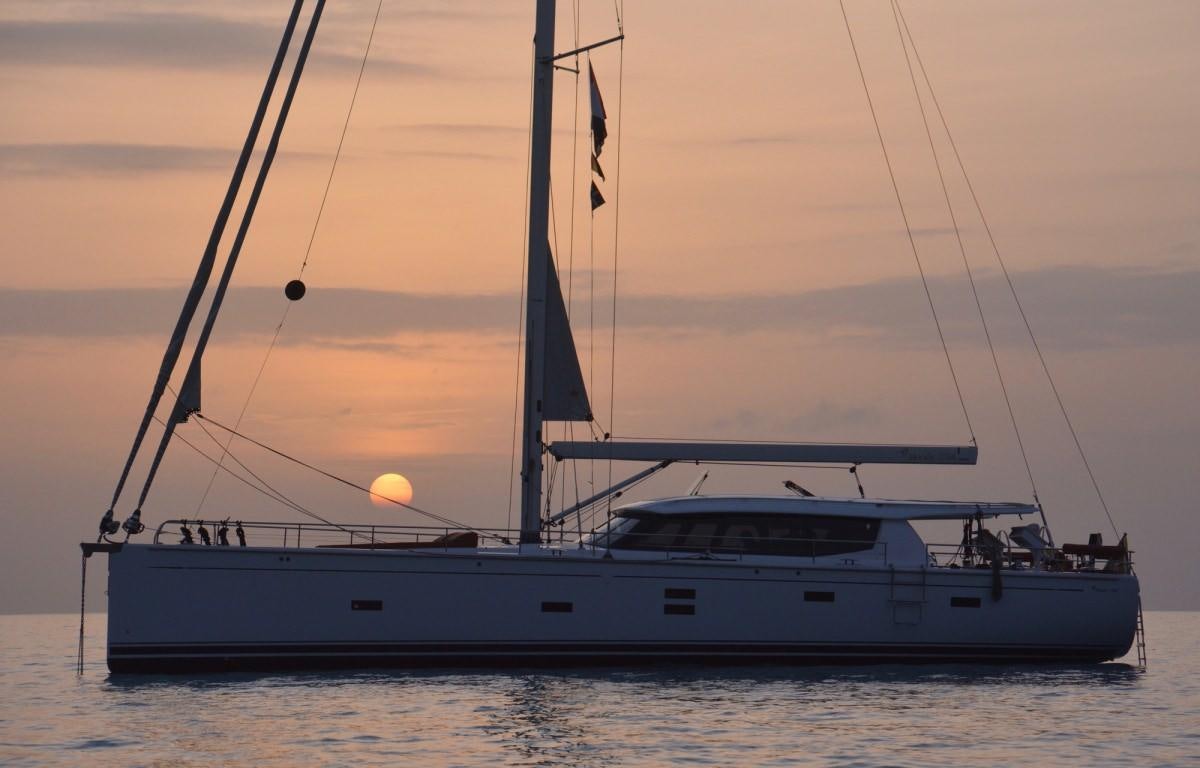 a boat on the water aboard MOJEKA  Yacht for Charter