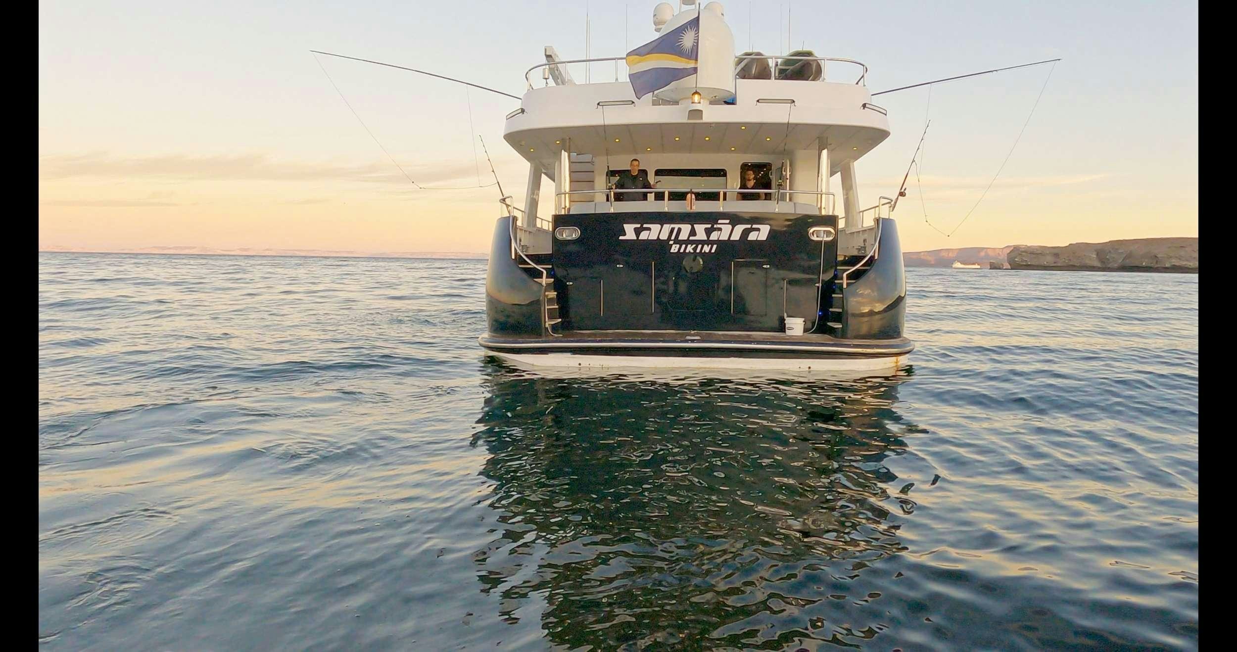 a boat in the water aboard SAMSARA Yacht for Charter