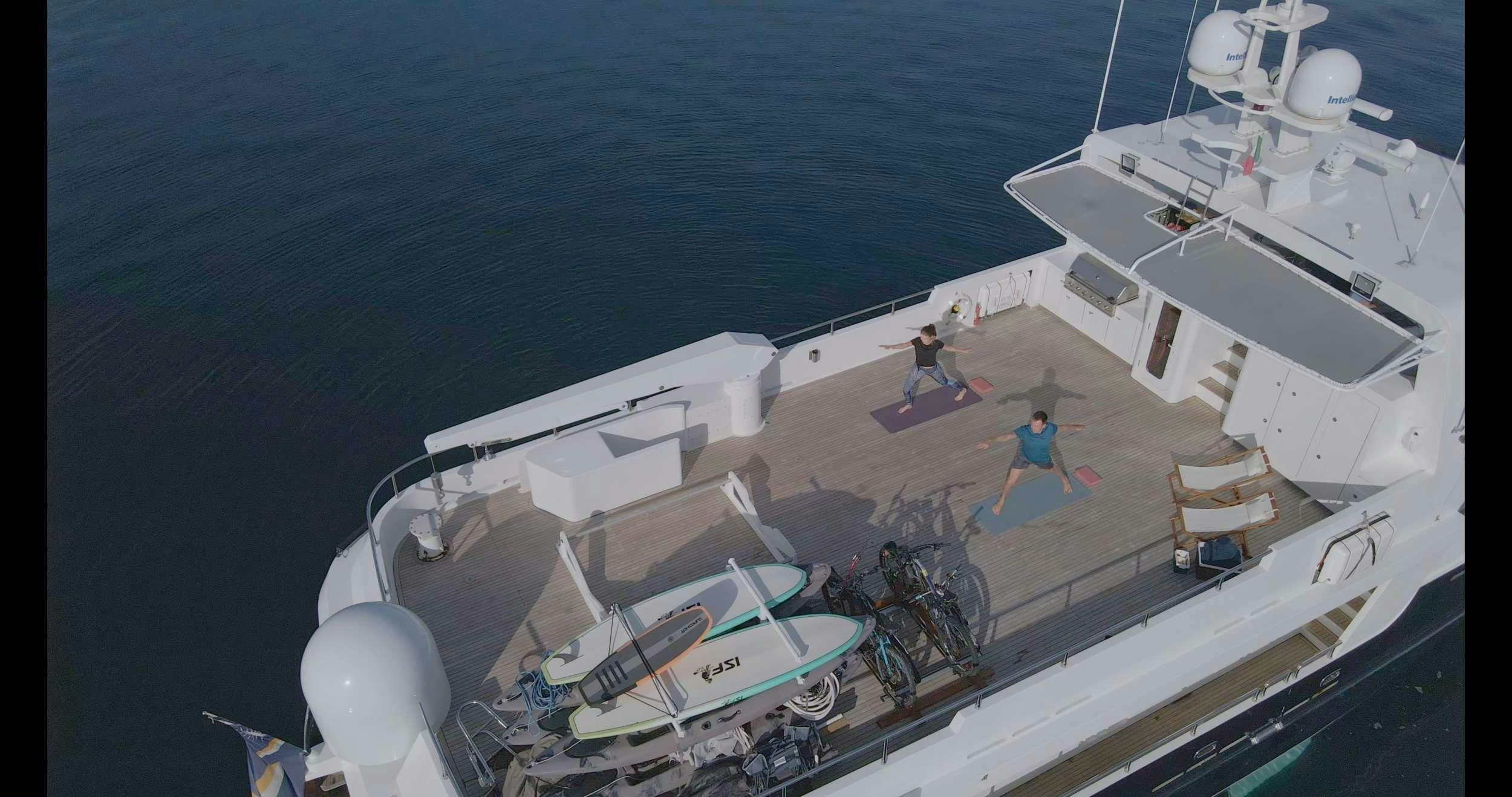 a boat on the water aboard SAMSARA Yacht for Charter