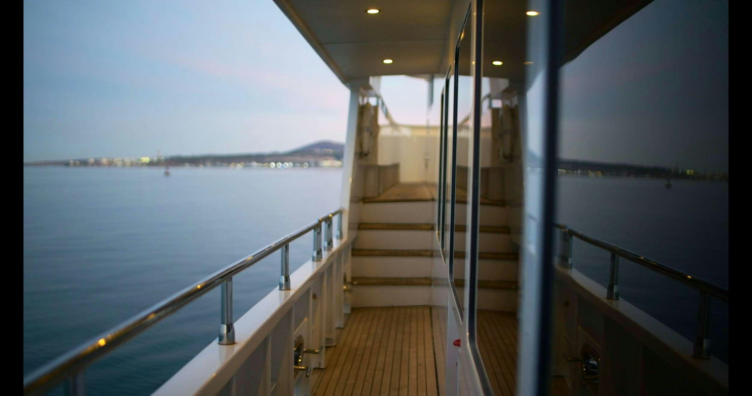 a boat on the water aboard SAMSARA Yacht for Charter