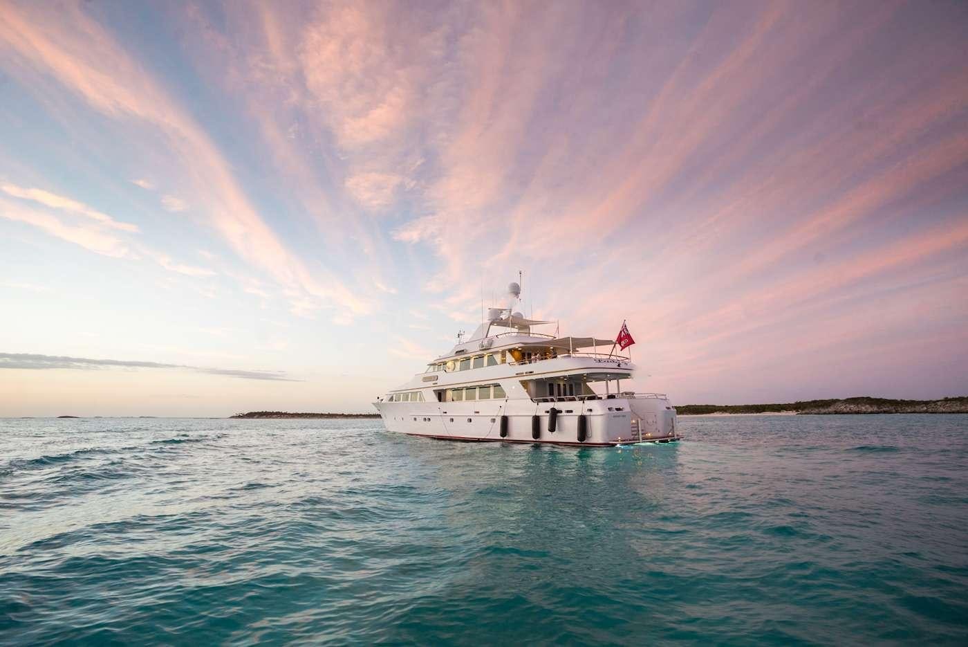 a boat in the water aboard LADY J Yacht for Charter