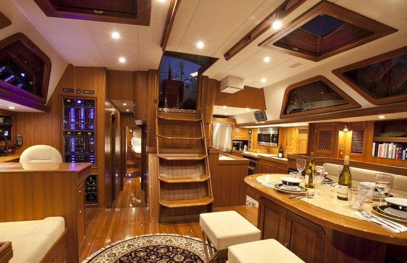 a kitchen with a bar and a bar aboard ARCHANGEL Yacht for Charter