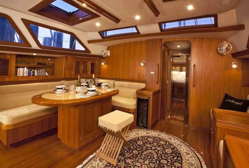 a room with a table and chairs aboard ARCHANGEL Yacht for Charter