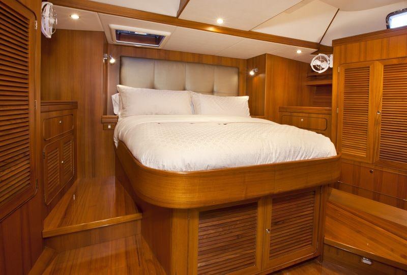 a bed in a room aboard ARCHANGEL Yacht for Charter
