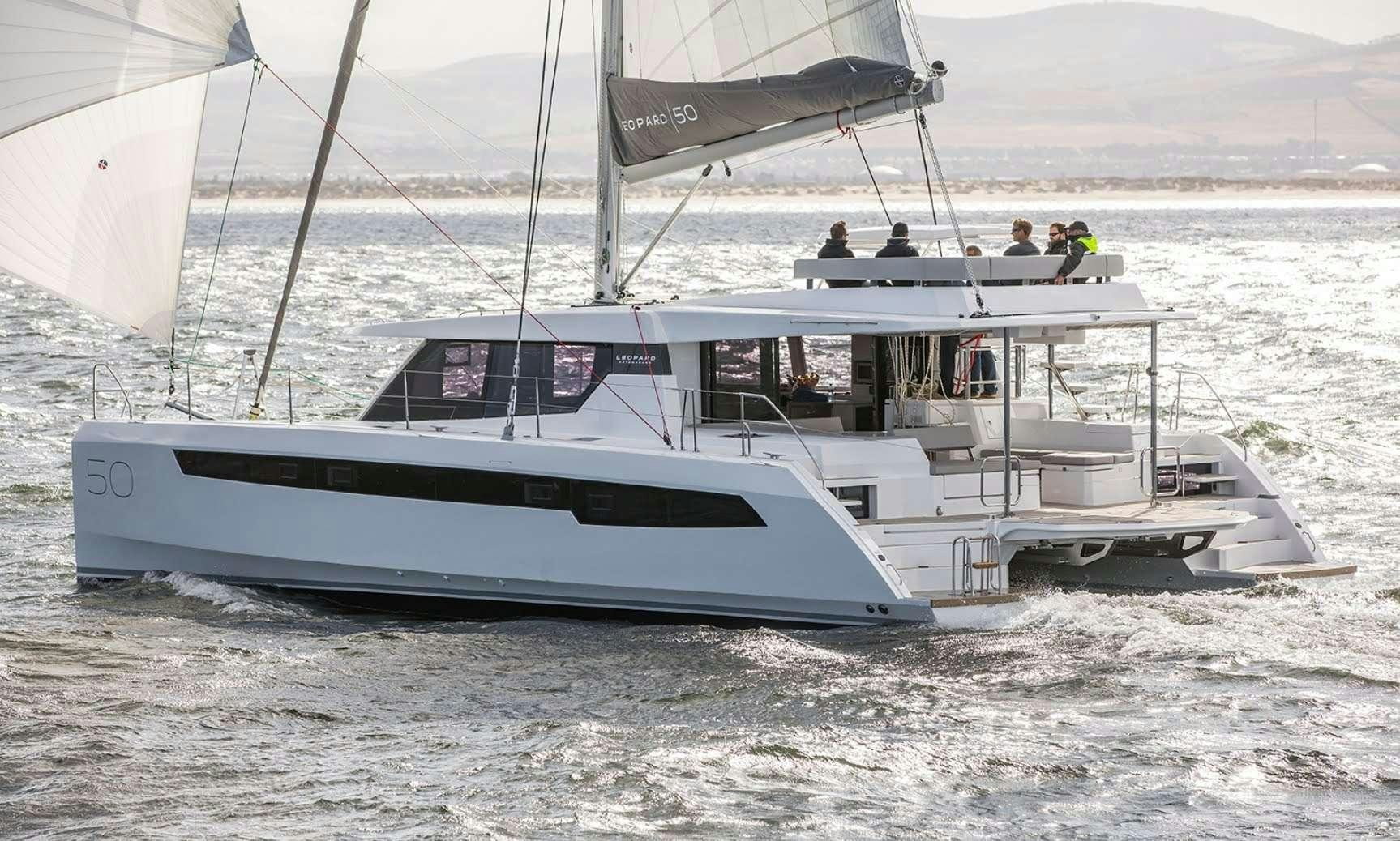 a boat in the water aboard MOON BLOSSOM Yacht for Charter