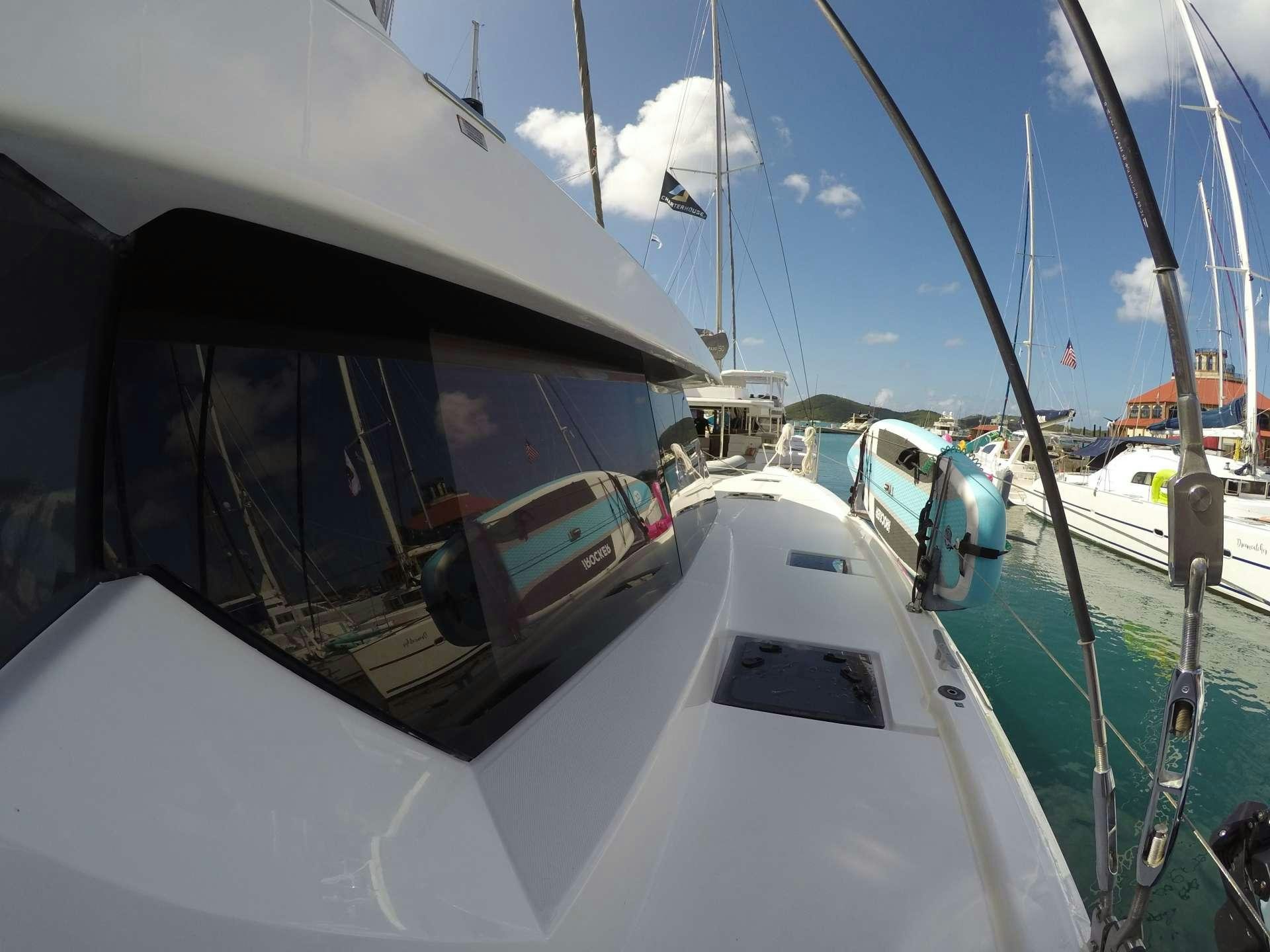 a boat with a person on it aboard MOON BLOSSOM Yacht for Charter