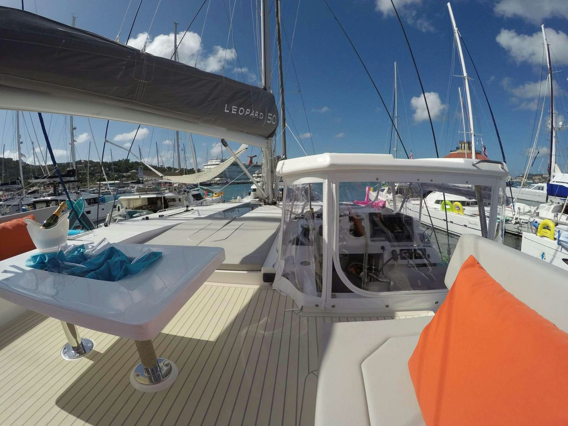 a boat on the water aboard MOON BLOSSOM Yacht for Charter