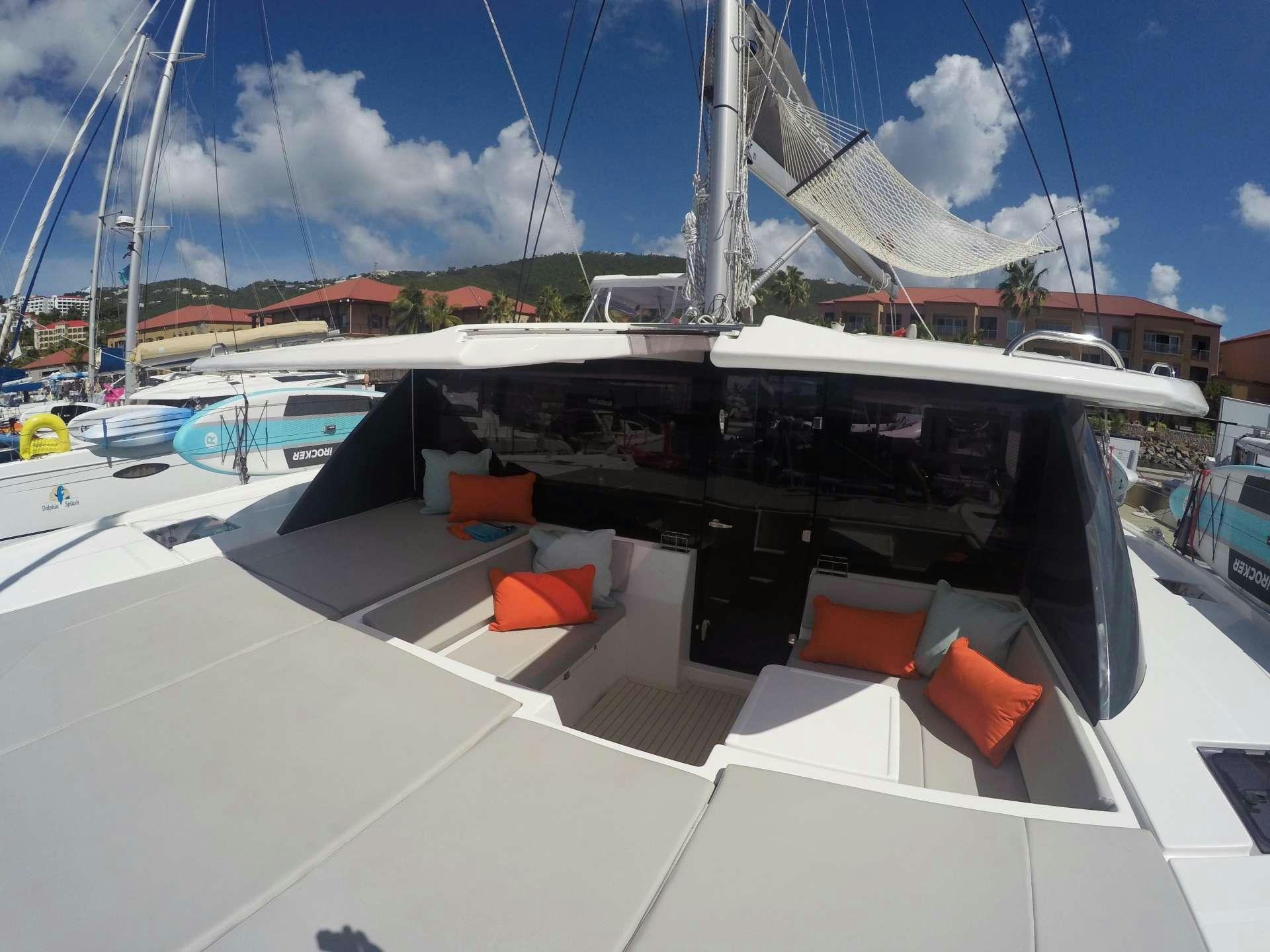 a boat on the water aboard MOON BLOSSOM Yacht for Charter