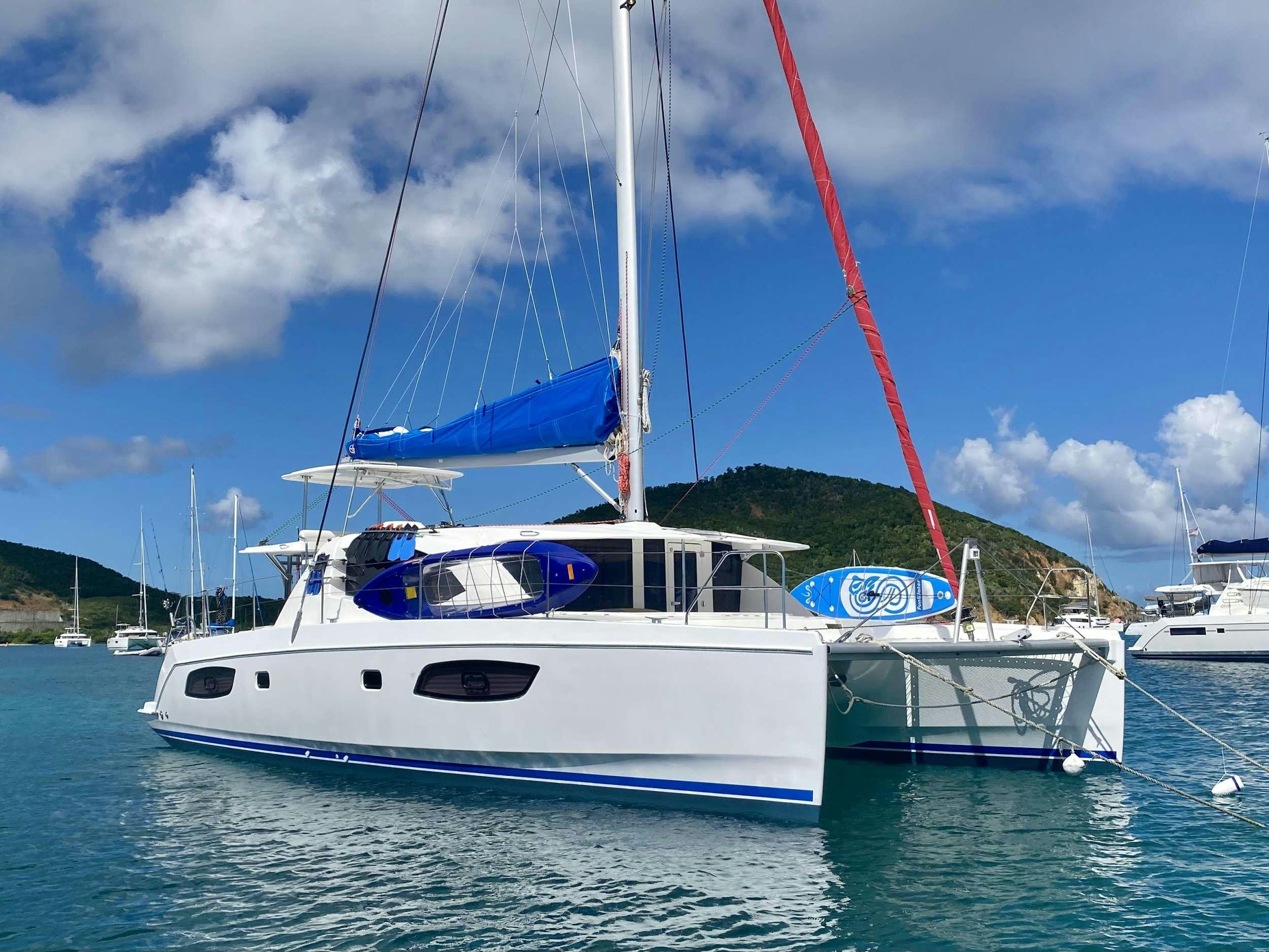 a boat in the water aboard LET'S PLAY TWO Yacht for Charter