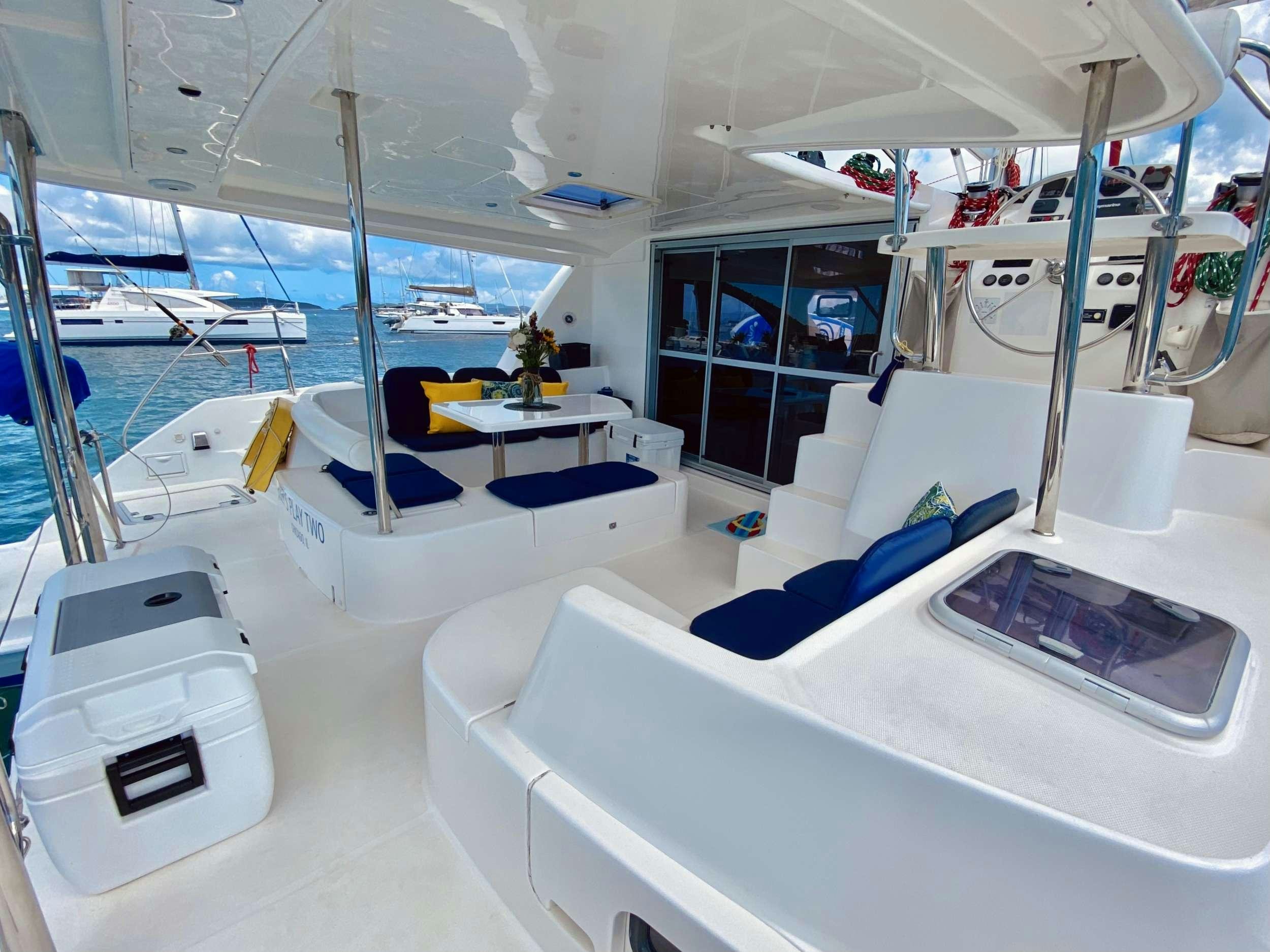 inside view of a space shuttle aboard LET'S PLAY TWO Yacht for Charter