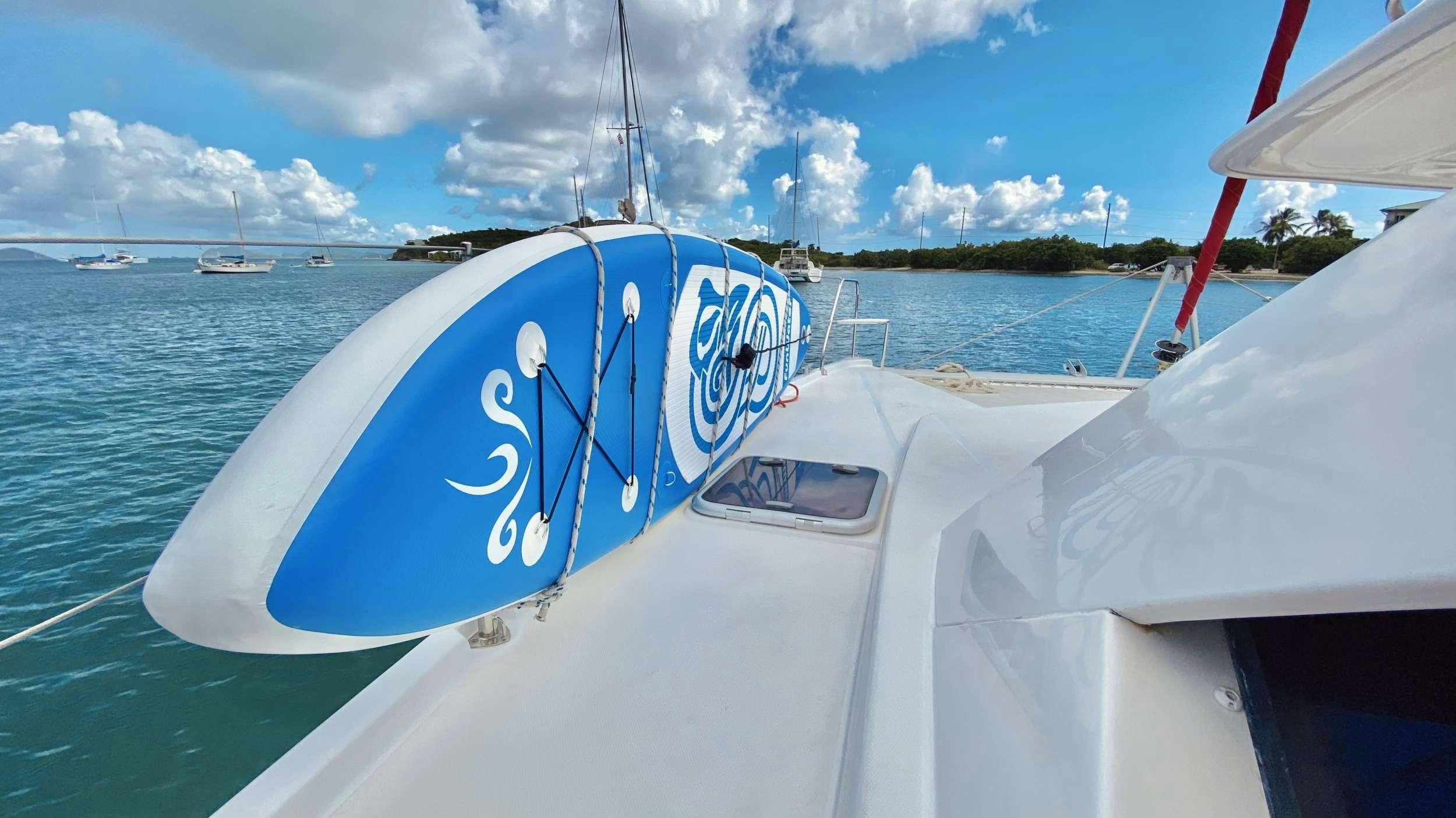 a boat on the water aboard LET'S PLAY TWO Yacht for Charter