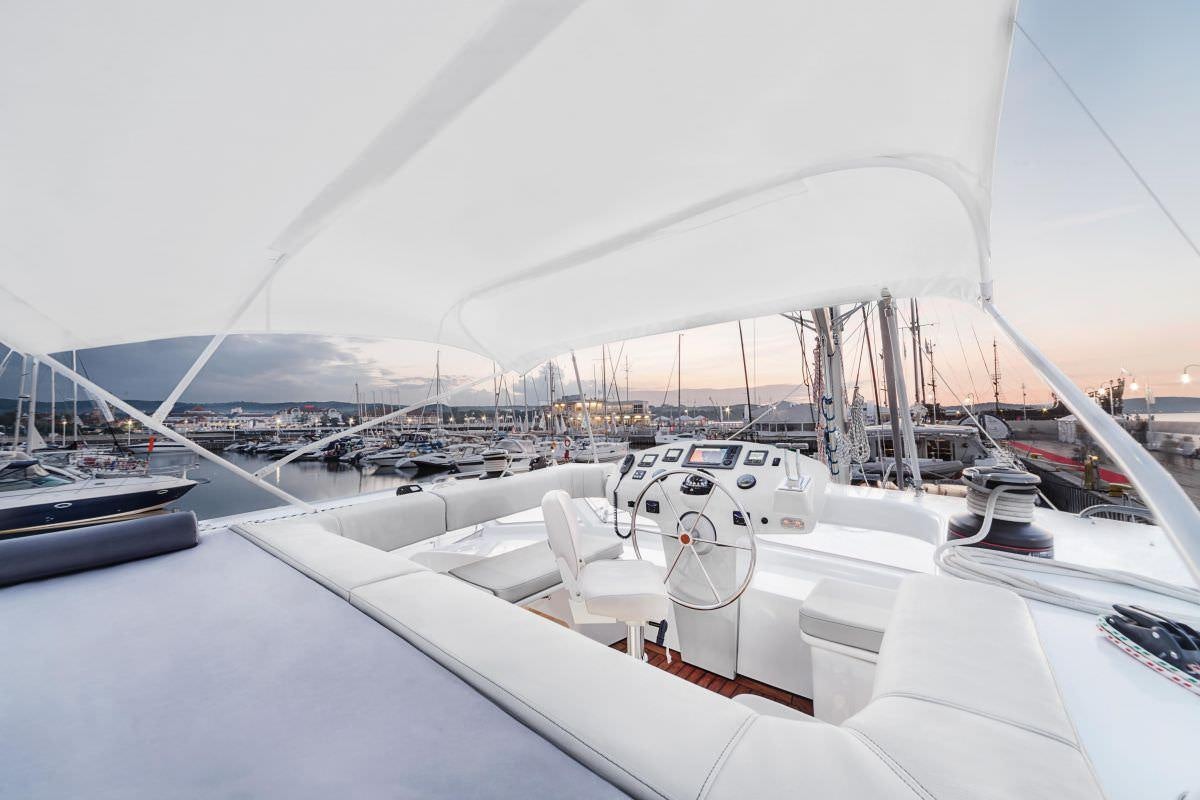 a boat in the water aboard SANTA ANA Yacht for Charter