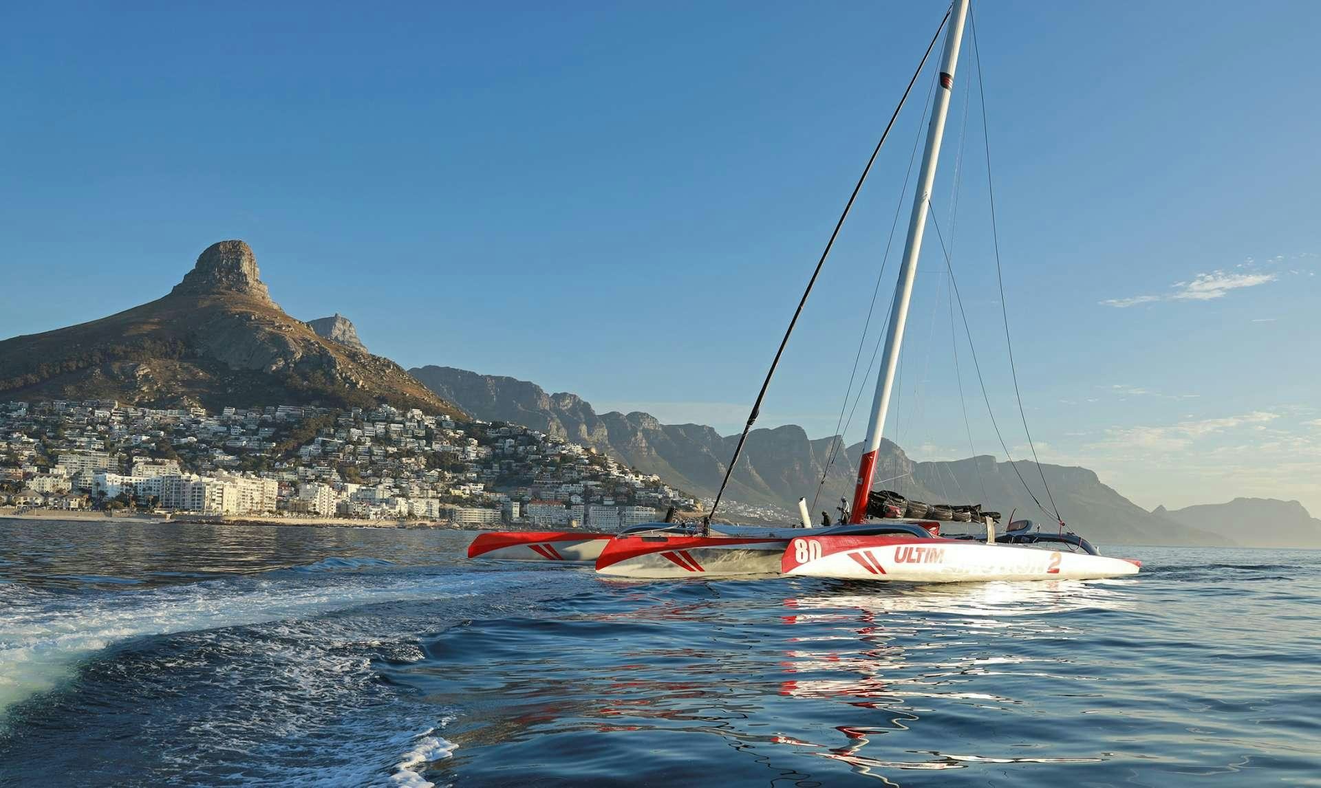 a boat sailing on the water aboard ULTIM EMOTION 2 Yacht for Charter