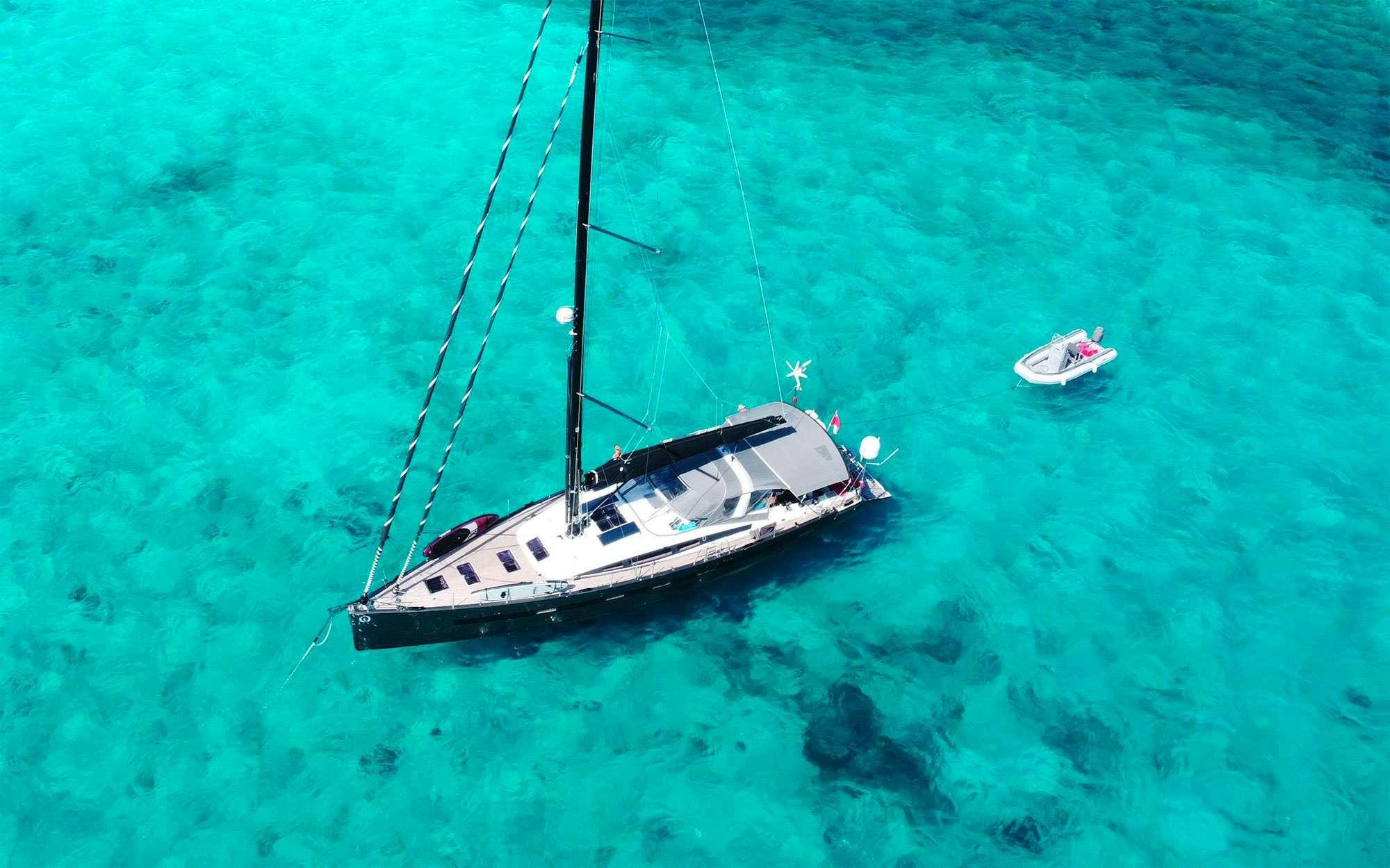a boat sailing in the sea aboard BODHISATTVA (Caribbean) Yacht for Charter