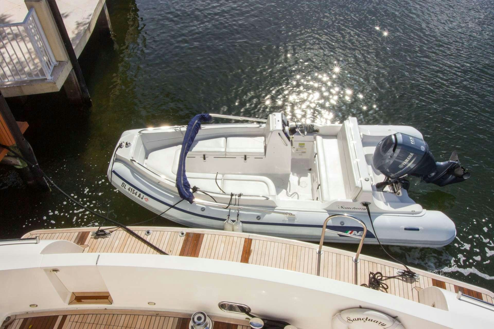 a boat on the water aboard SANCTUARY Yacht for Charter